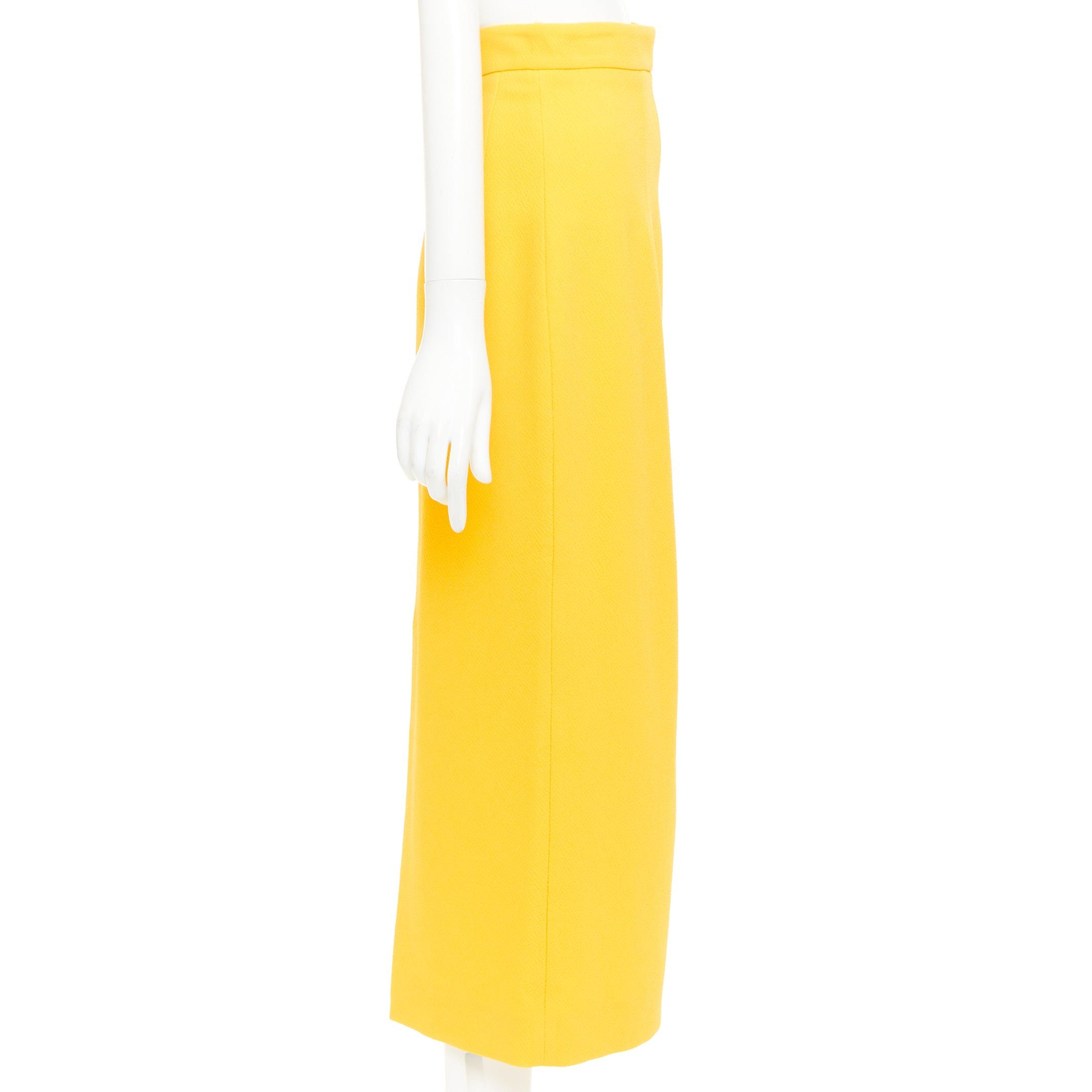Emilia Wickstead EMILIA WICKSTEAD yellow double crepe high waisted darted pencil skirt UK8 S Size 27" / US 4 / IT 40 - 4 Thumbnail
