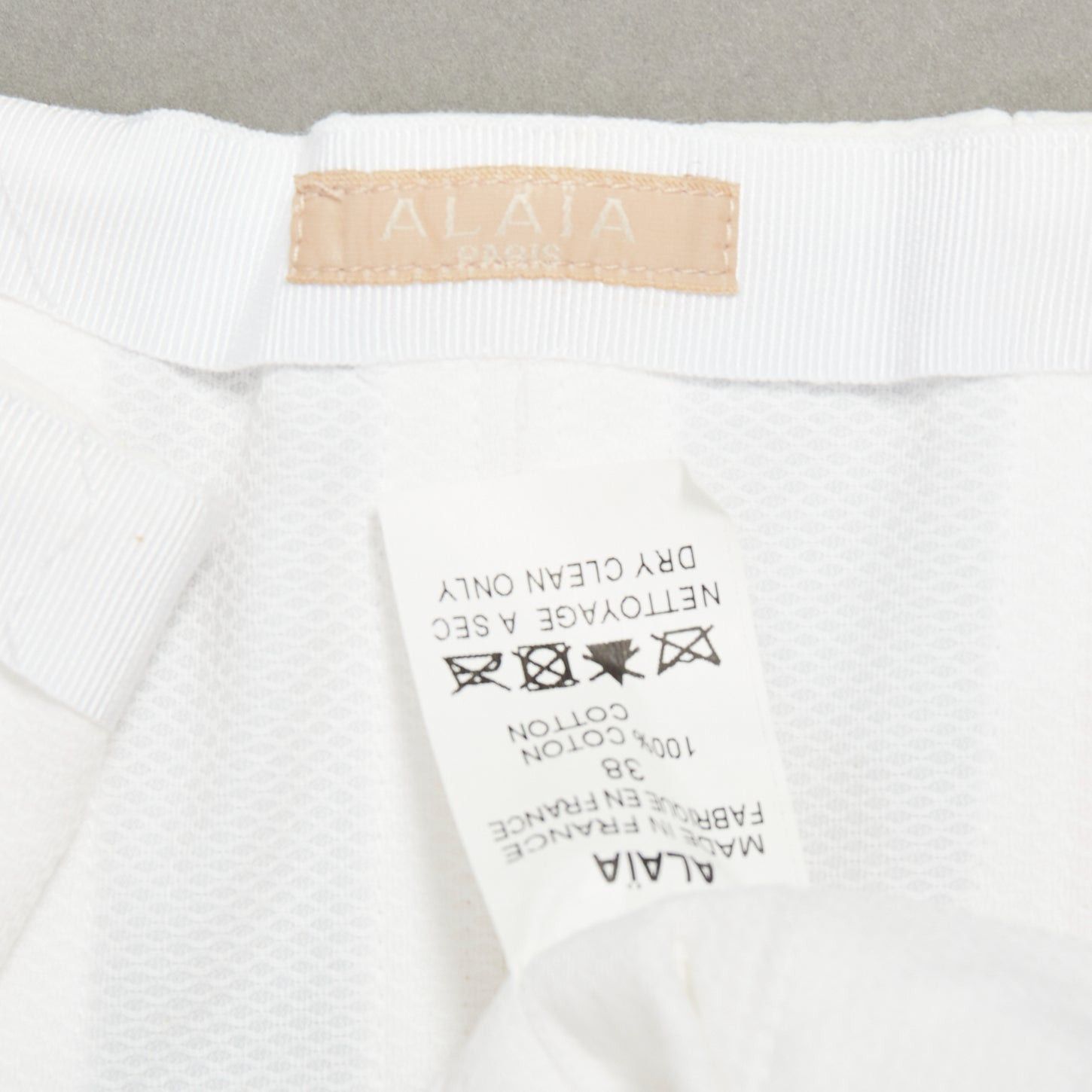 Alaia ALAIA ivory 100% cotton boned corseted high waist flare skirt FR38 M Size 28" / US 6 / IT 42 - 9 Thumbnail