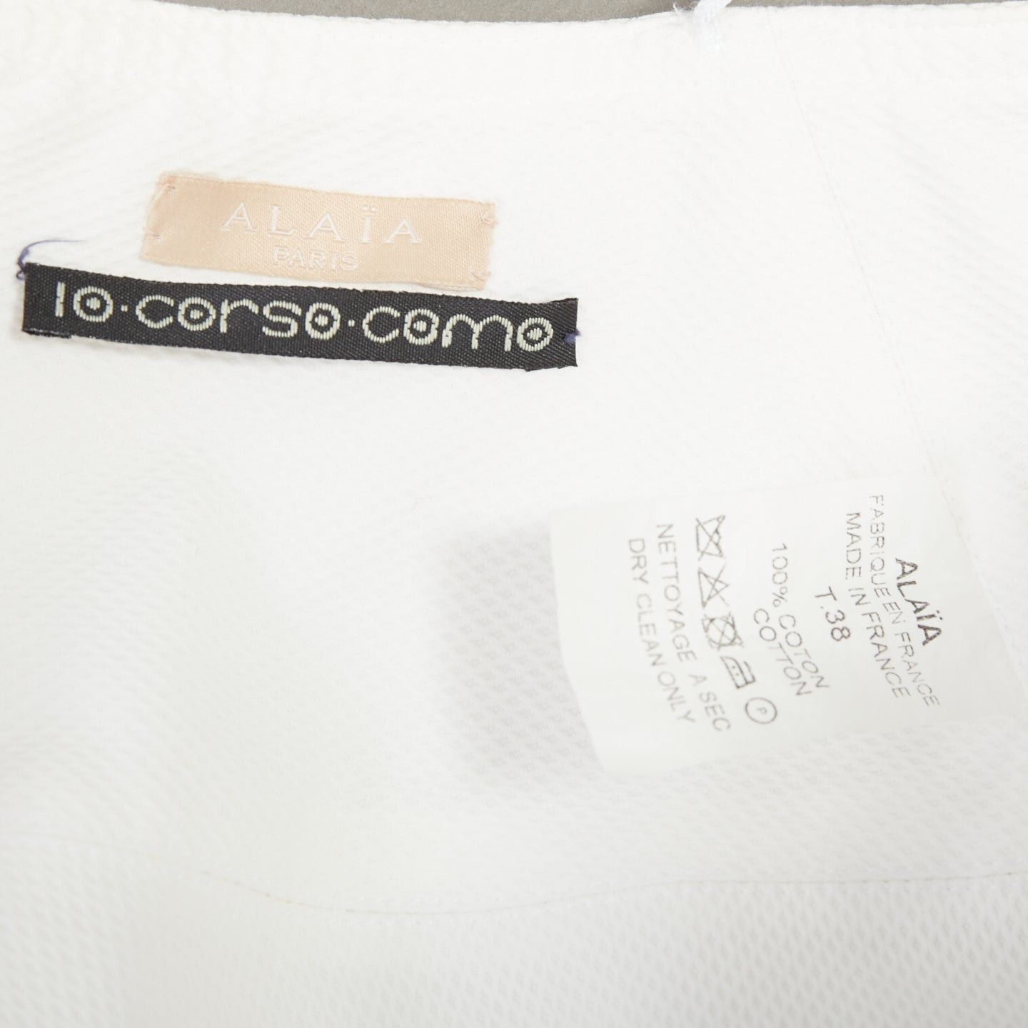 Alaia ALAIA 10 CORSO COMO ivory cotton panelled tiered flare knee skirt FR38 M Size 28" / US 6 / IT 42 - 9 Thumbnail