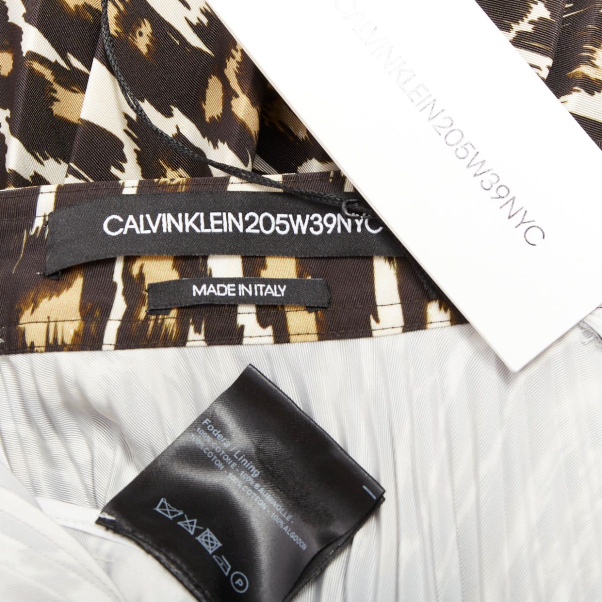 Calvin Klein CALVIN KLEIN 205W39NYC Raf Simons brown leopard print pleated skirt US0 XS Size 26" / US 2 / IT 38 - 8 Thumbnail