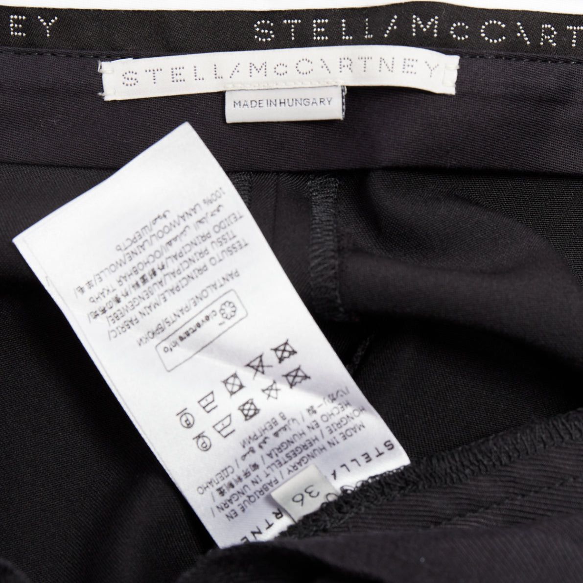 Stella McCartney STELLA MCCARTNEY black wool twill silver zip pocketed tapered pants IT36 XXS Size 25" / US 0 / IT 36 - 8 Thumbnail