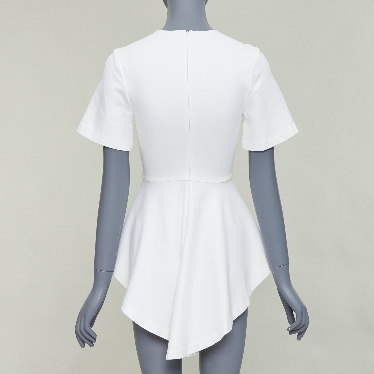 Rosetta Getty ROSETTA GETTY cream silk trim peplum cascade high low top top XS Size XS / US 0-2 / IT 36-38 - 5 Thumbnail