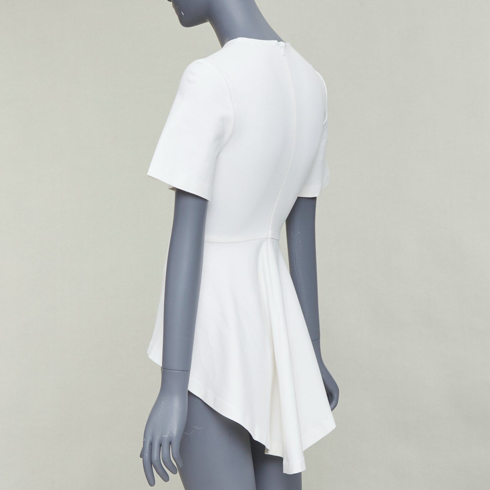 Rosetta Getty ROSETTA GETTY cream silk trim peplum cascade high low top top XS Size XS / US 0-2 / IT 36-38 - 6 Thumbnail