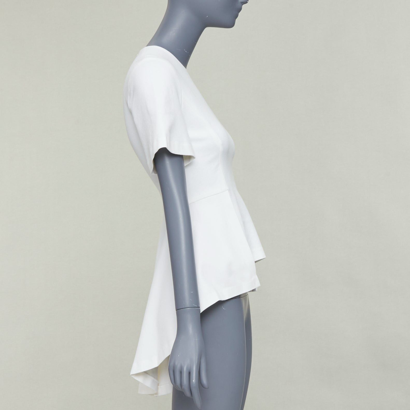 Rosetta Getty ROSETTA GETTY cream silk trim peplum cascade high low top top XS Size XS / US 0-2 / IT 36-38 - 4 Thumbnail