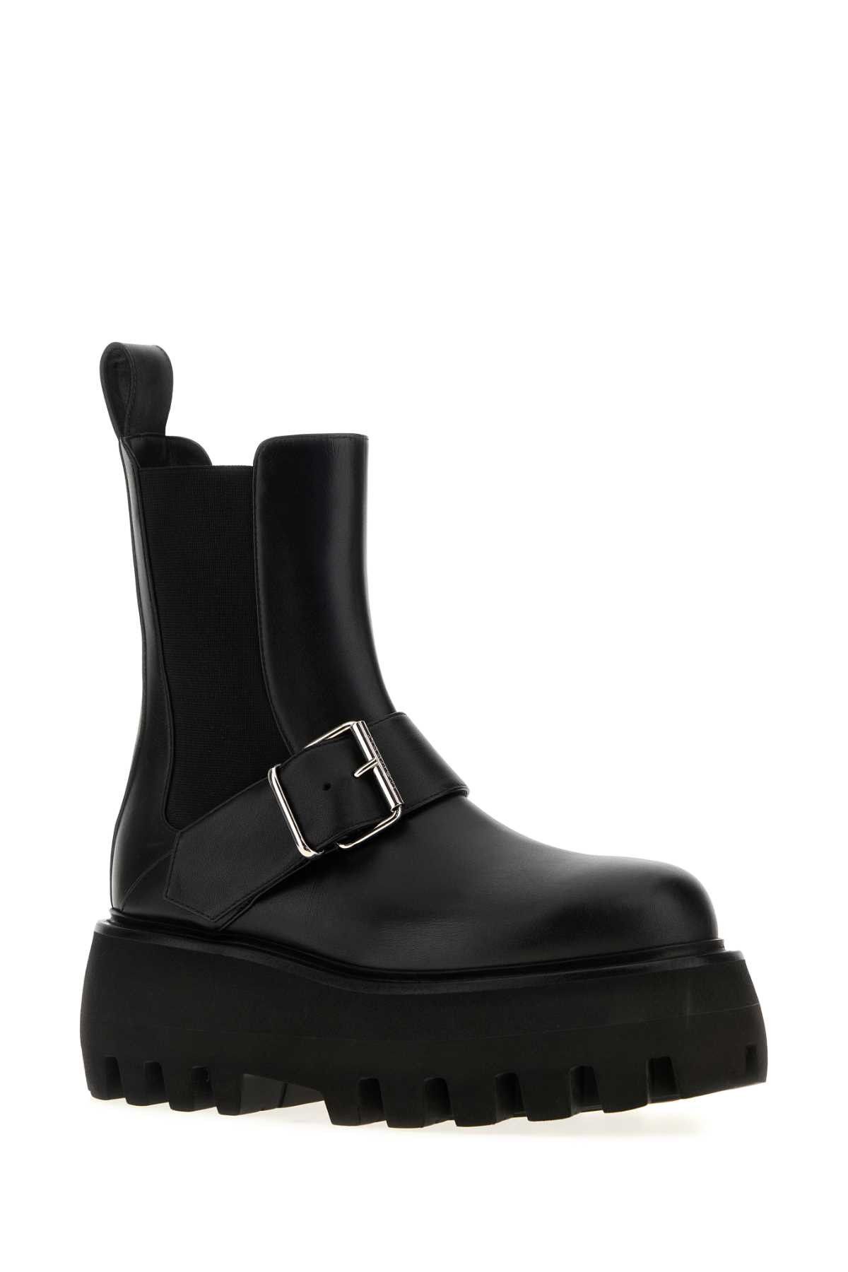 Alexander McQueen Black Leather Sofa Ankle Boots Size US 9 / IT 39 - 2 Thumbnail