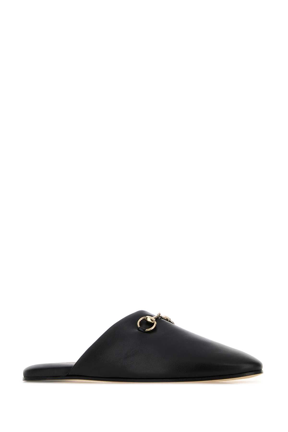 Gucci Black Nappa Leather Slippers Size US 6 / IT 36 - 2 Thumbnail