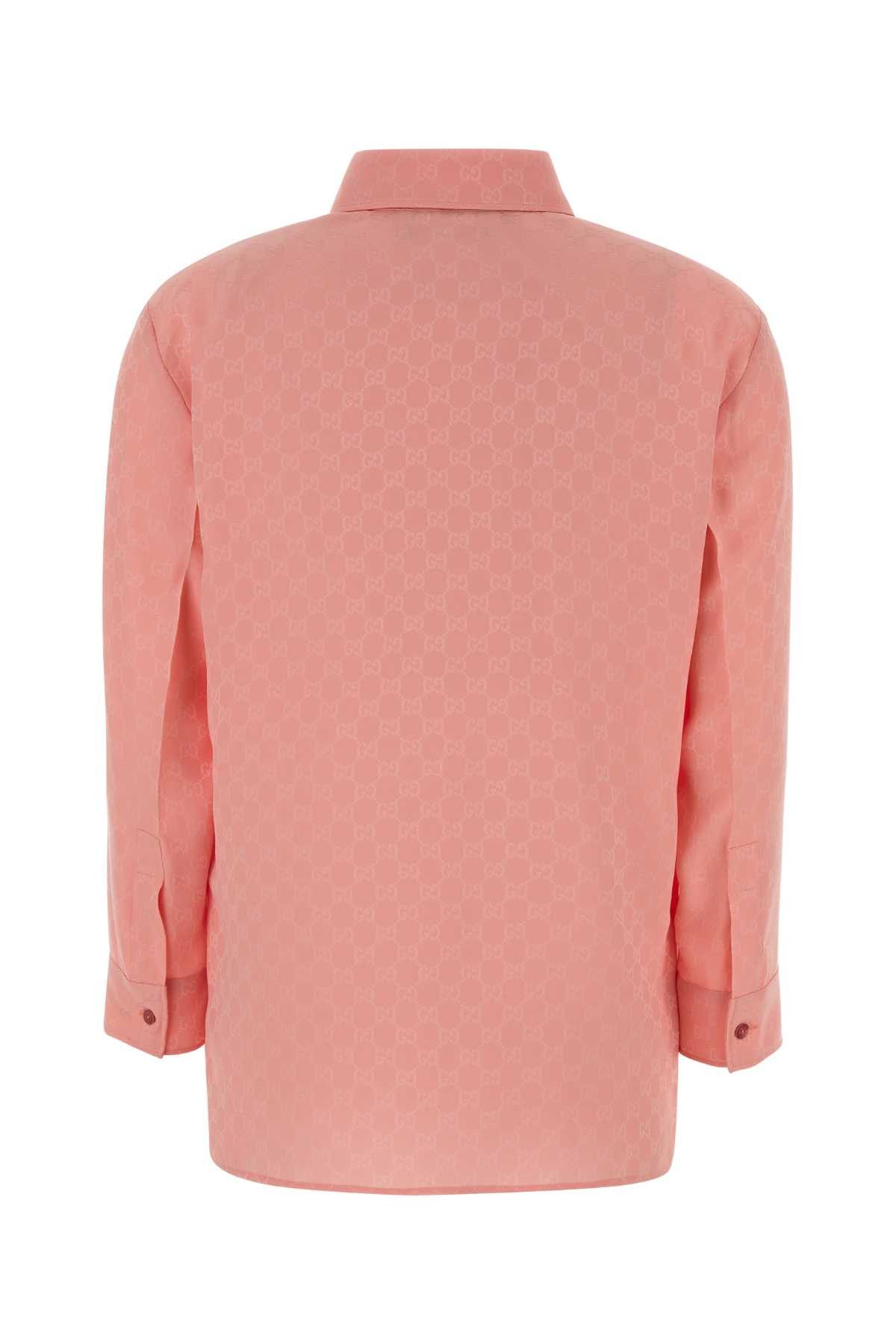 Gucci Pink Gg Silk Shirt Size M / US 6-8 / IT 42-44 - 2 Thumbnail