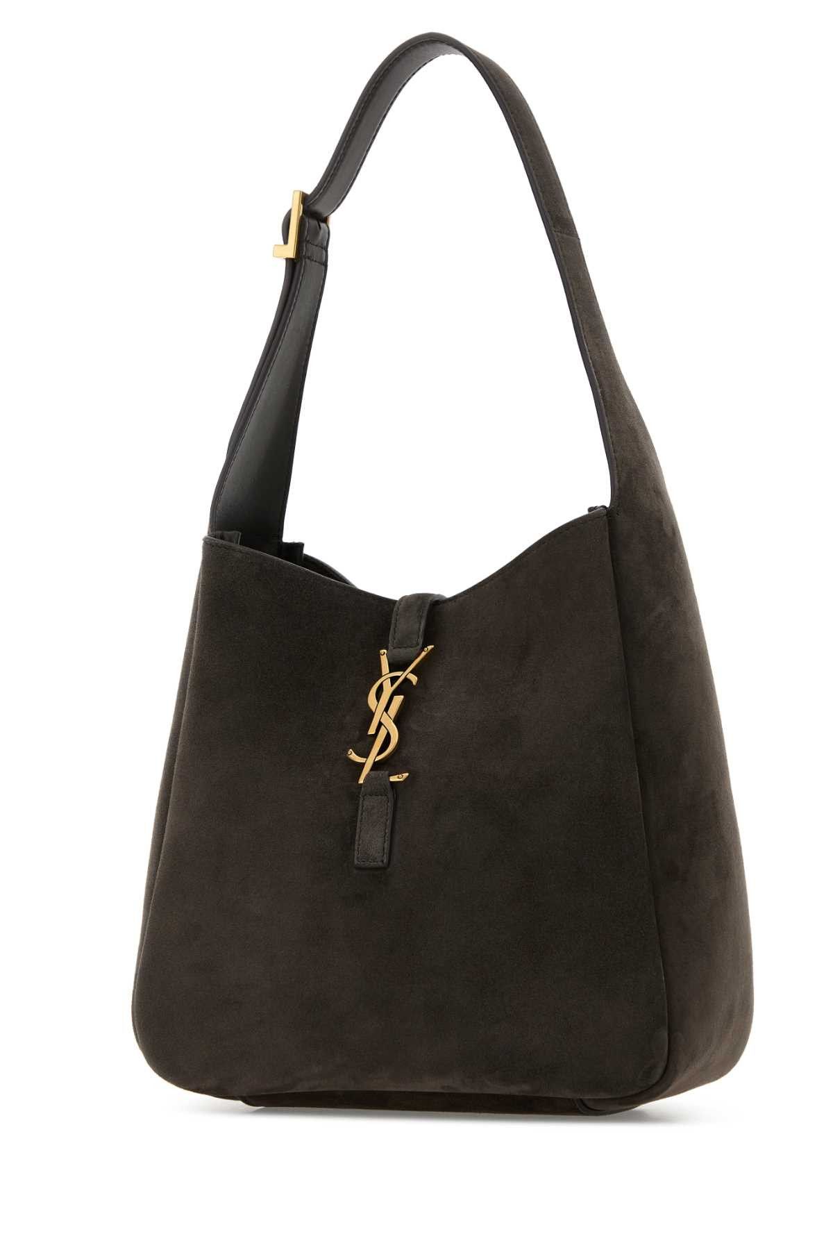 Saint Laurent Paris Dark Grey Suede Le 5 Ã¡ 7 Shoulder Bag Size ONE SIZE - 2 Thumbnail