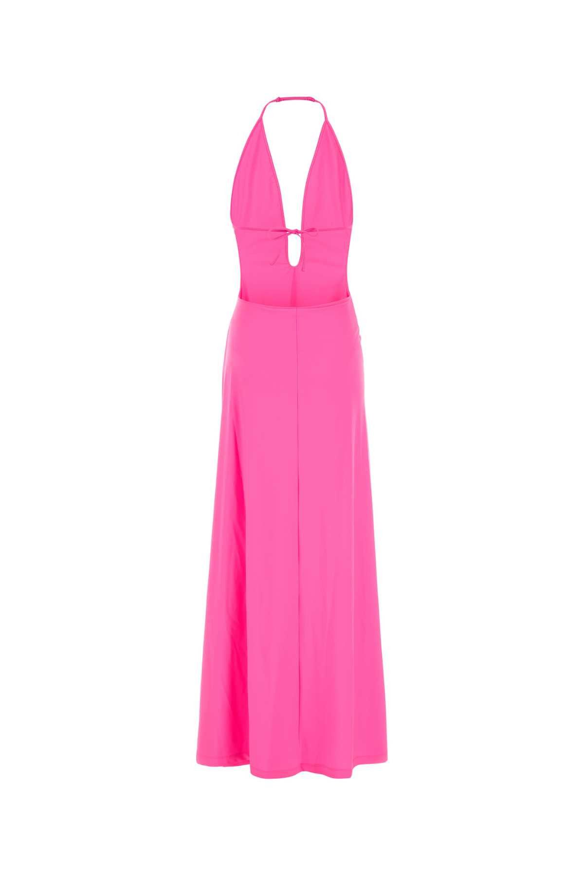 Balenciaga Fluo Pink Stretch Nylon Dress Size S / US 4 / IT 40 - 2 Thumbnail