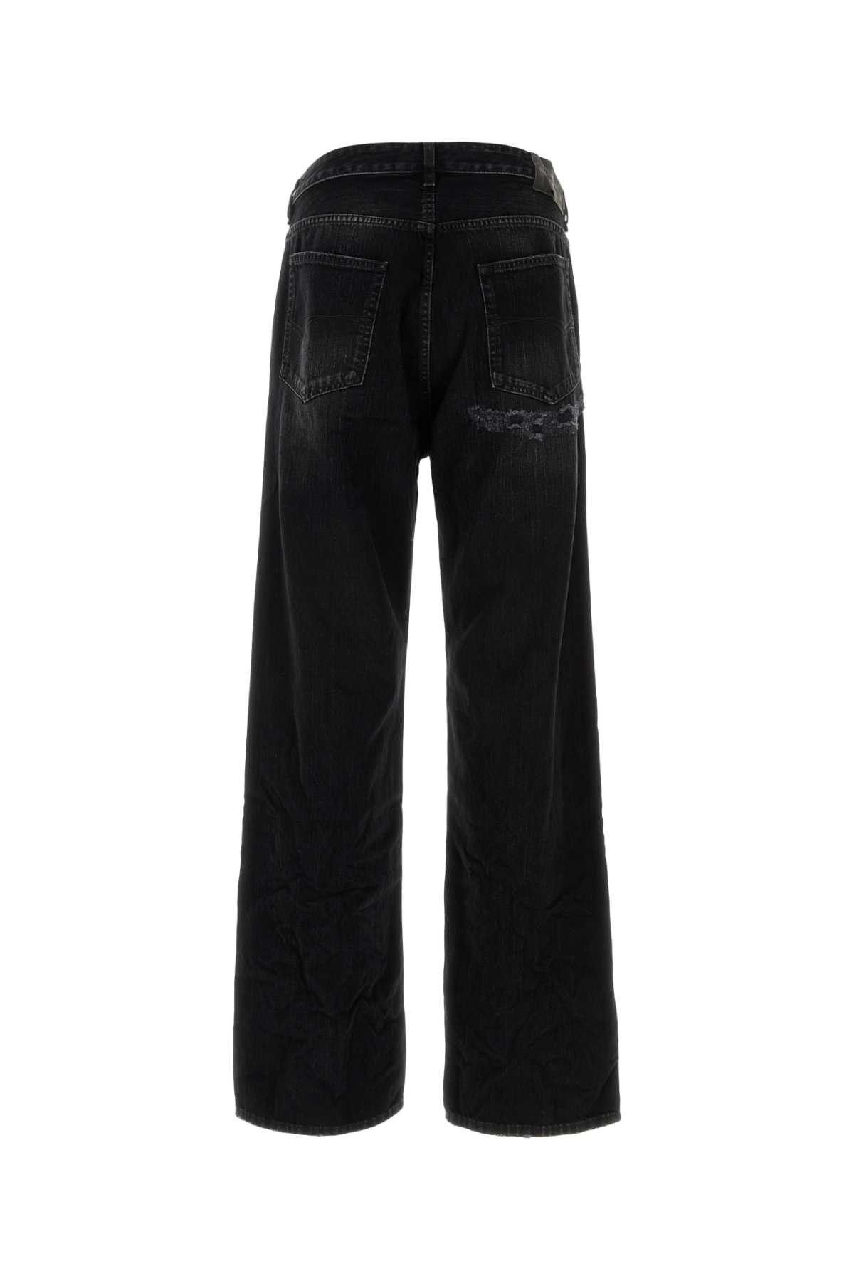 Balenciaga Black Denim Wide-Leg Jeans Size US 31 - 2 Thumbnail