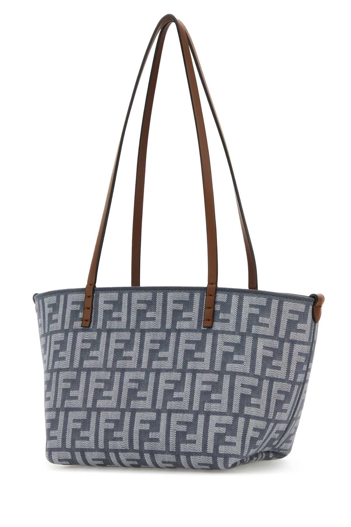 Fendi Embroidered Denim Small Roll Reversible Shopping Bag Size ONE SIZE - 2 Thumbnail