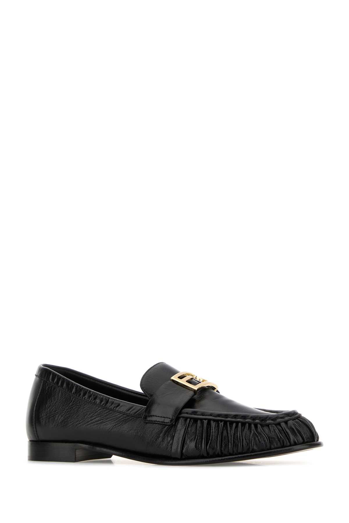 Fendi Black Nappa Leather Baguette Loafers Size US 6 / IT 36 - 2 Thumbnail