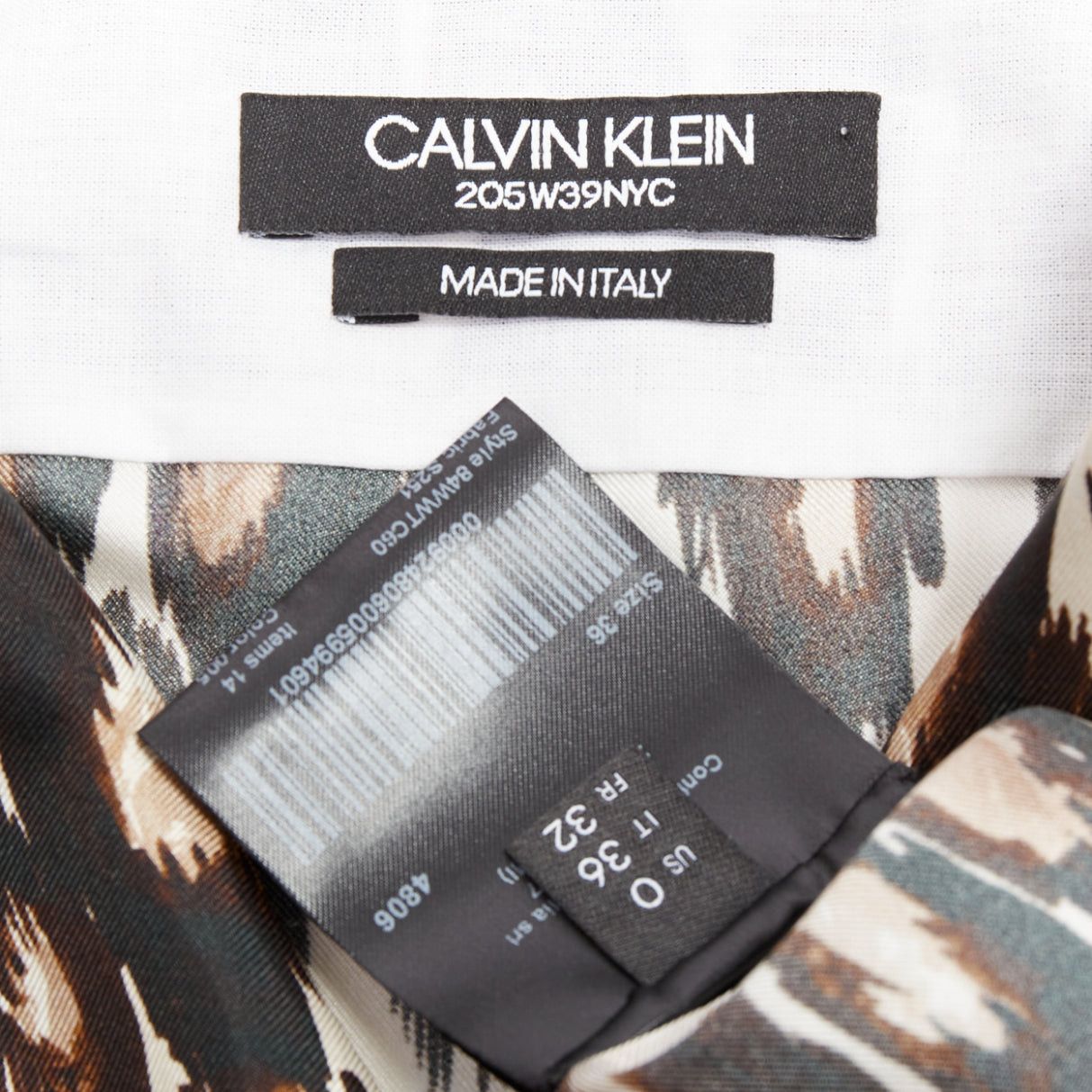 Calvin Klein CALVIN KLEIN 205W39NYC Raf Simons 100% silk brown black leopard print shirt US0 XS Size 26" / US 2 / IT 38 - 8 Thumbnail