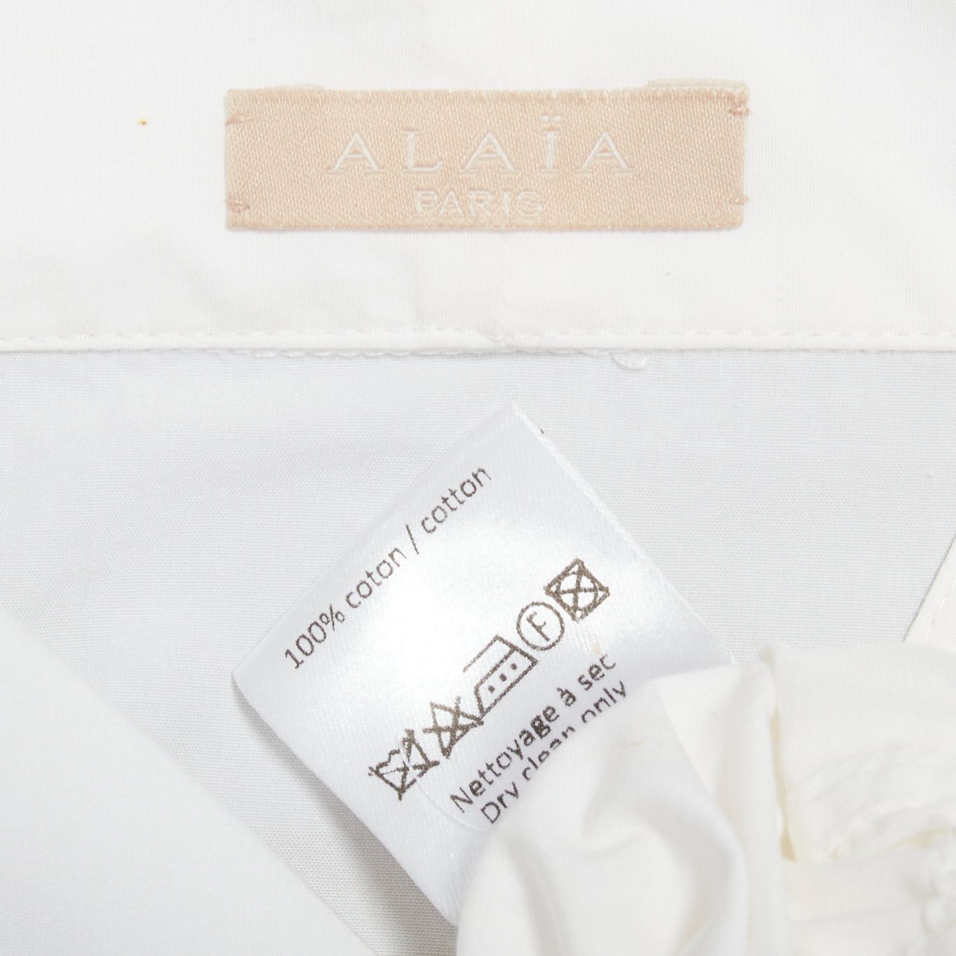 Alaia ALAIA off white cotton drawstring tie waist halter shirt top FR36 S Size S / US 4 / IT 40 - 9 Thumbnail