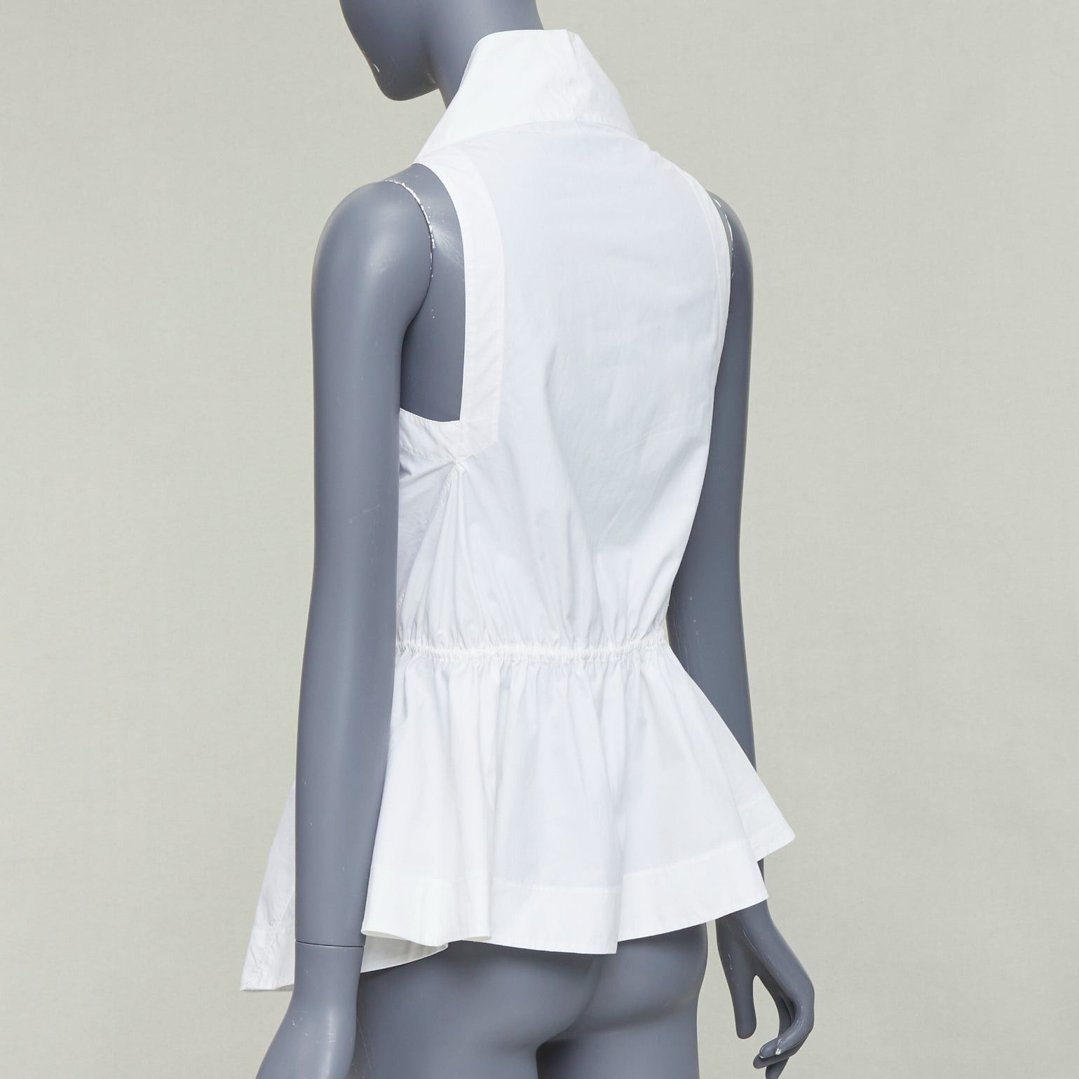 Alaia ALAIA off white cotton drawstring tie waist halter shirt top FR36 S Size S / US 4 / IT 40 - 6 Thumbnail