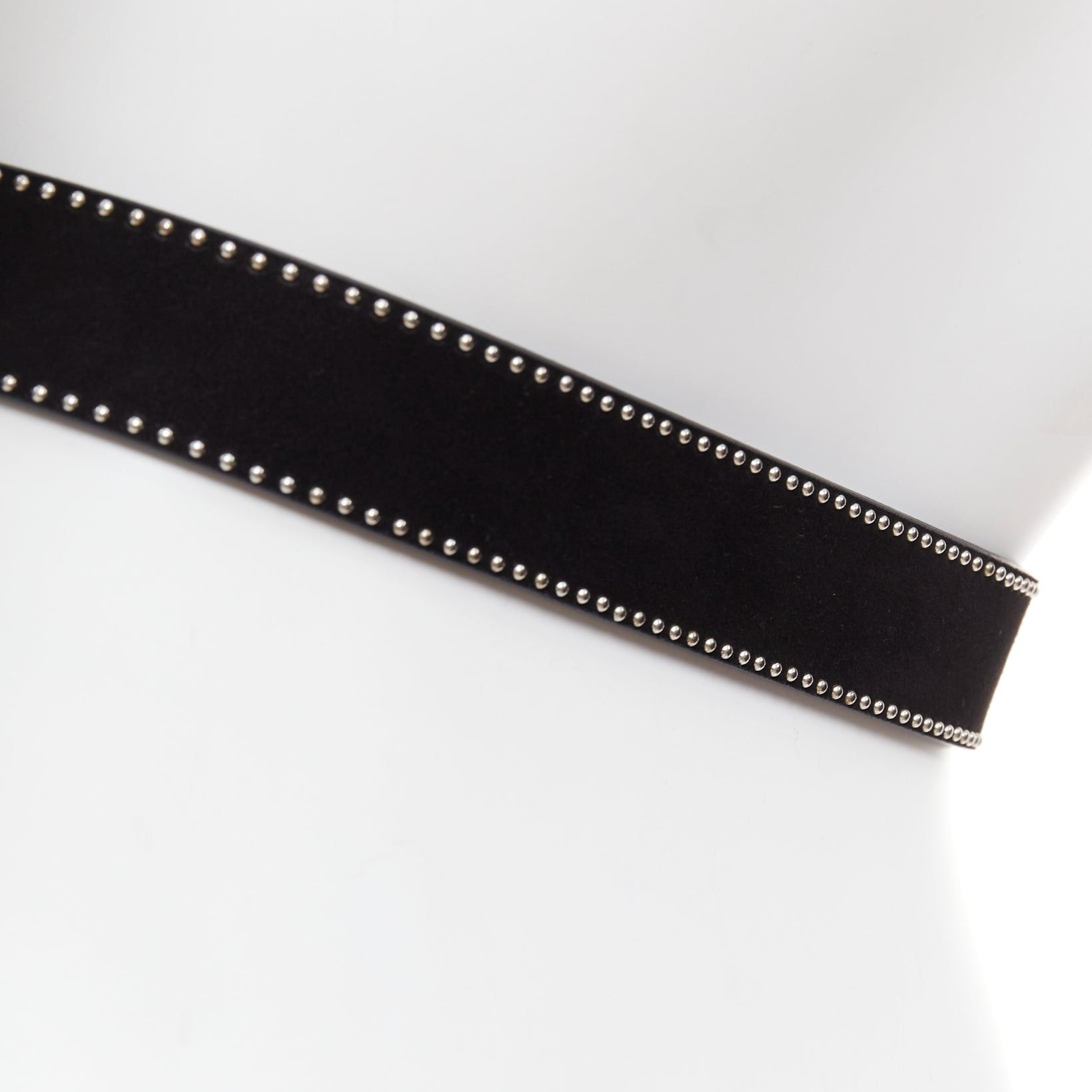 Alaia ALAIA black suede leather silver mini dome studded buckled belt 65cm Size ONE SIZE - 6 Thumbnail