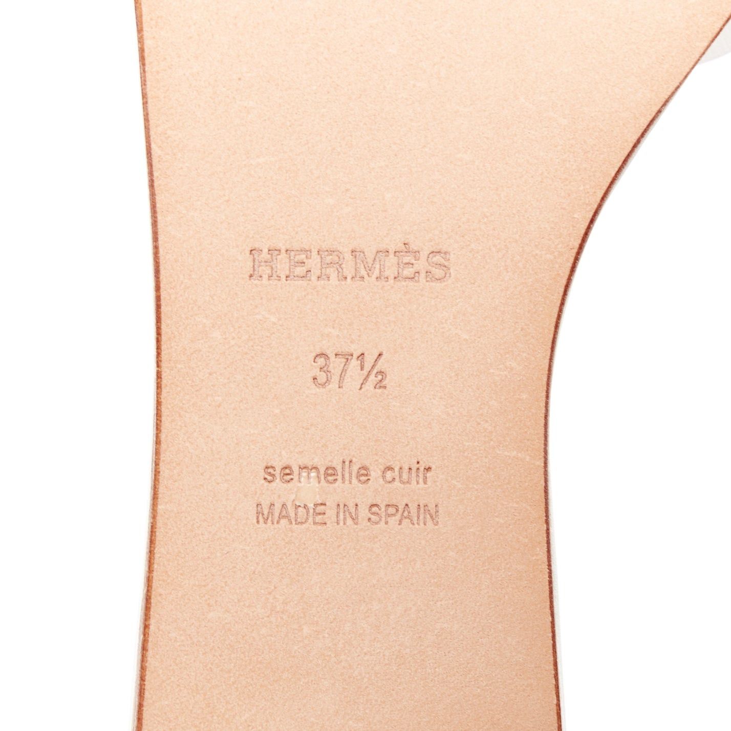 Hermes HERMES Lisboa Chaine d‚ÄôAncre white leather cut out flat sandal slippers EU37.5 Size US 7.5 / IT 37.5 - 10 Thumbnail