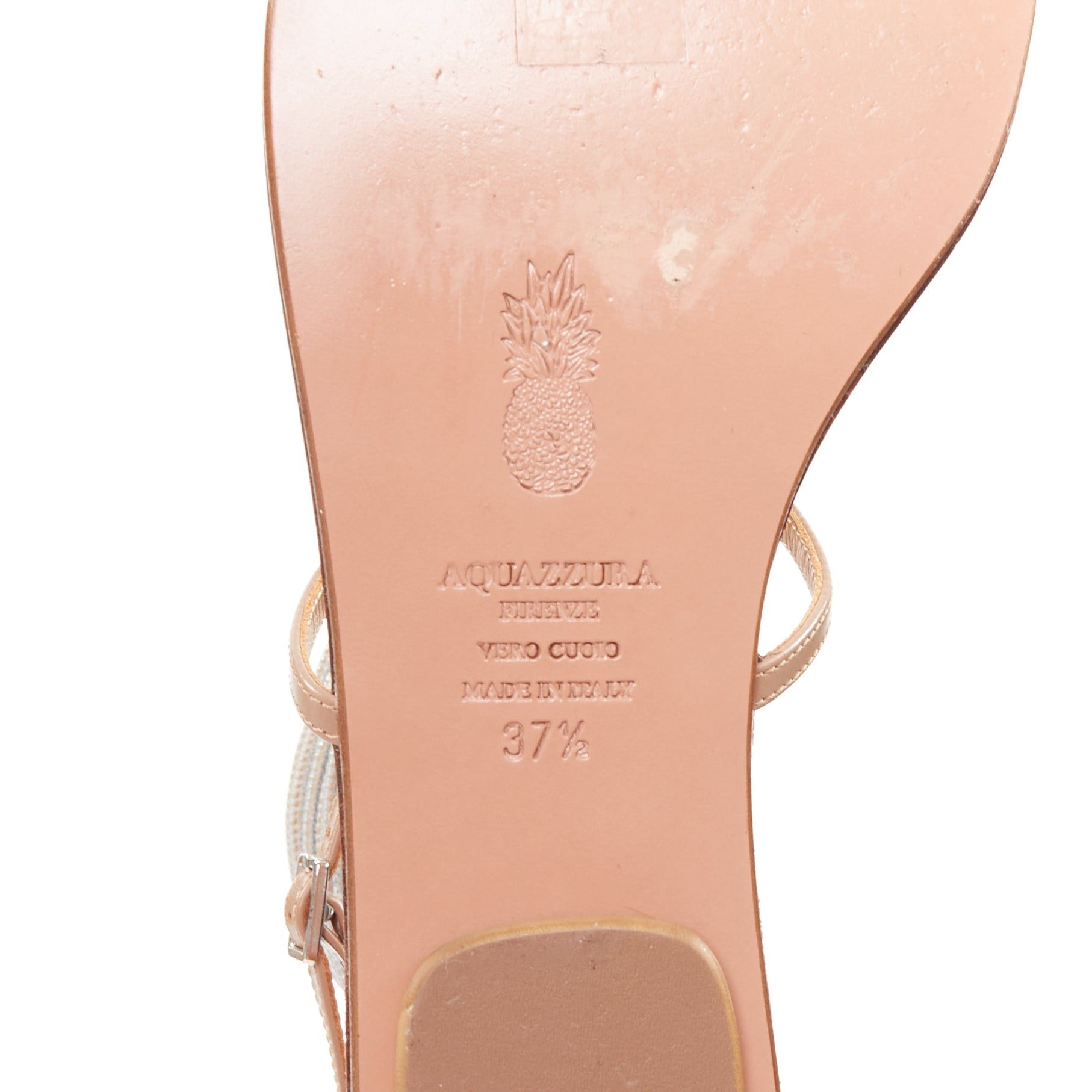 Aquazzura AQUAZZURA Spin Me Around silver coil nude leather gladiator flat sandals EU37.5 Size US 7.5 / IT 37.5 - 10 Thumbnail