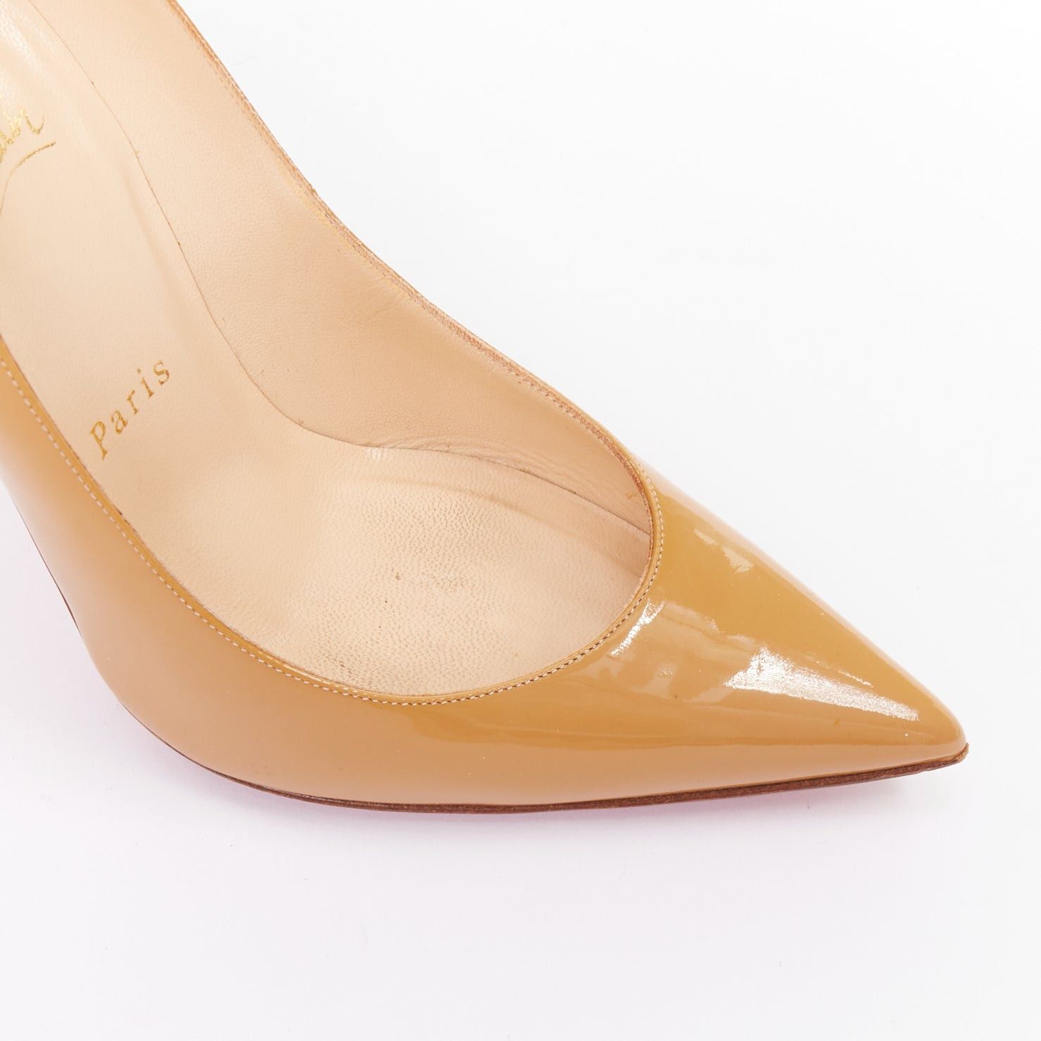Christian Louboutin CHRISTIAN LOUBOUTIN So KAte beige tan patent point toe stiletto pumps EU37.5 Size US 7.5 / IT 37.5 - 7 Thumbnail