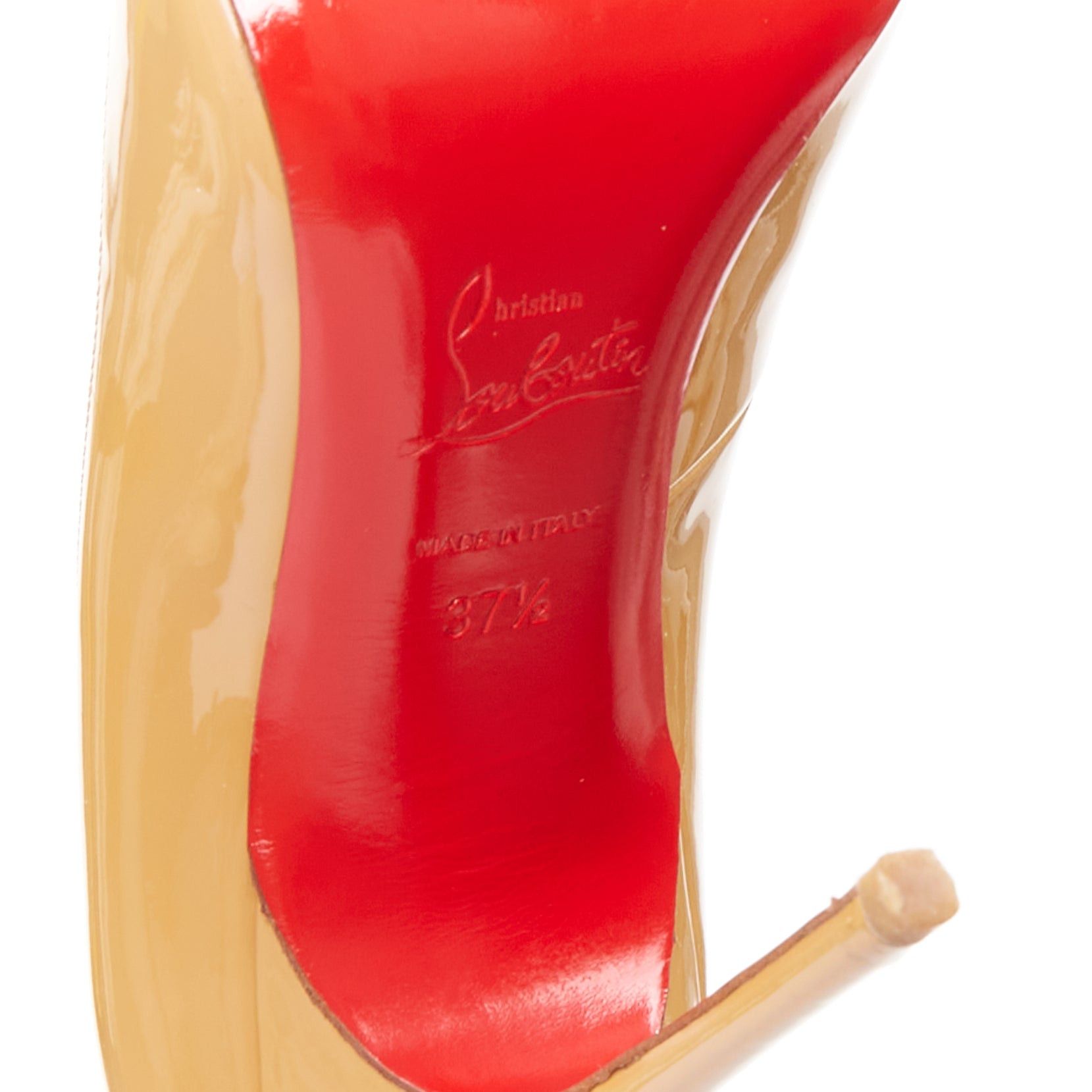 Christian Louboutin CHRISTIAN LOUBOUTIN So KAte beige tan patent point toe stiletto pumps EU37.5 Size US 7.5 / IT 37.5 - 10 Thumbnail