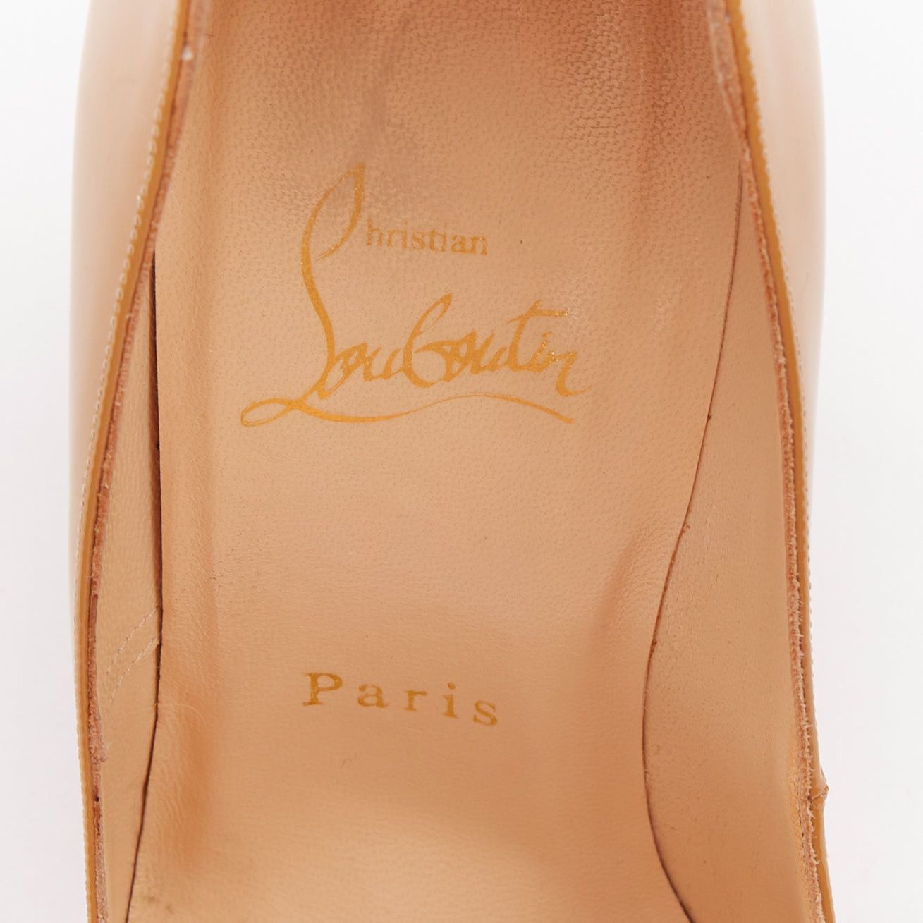 Christian Louboutin CHRISTIAN LOUBOUTIN So KAte beige tan patent point toe stiletto pumps EU37.5 Size US 7.5 / IT 37.5 - 9 Thumbnail