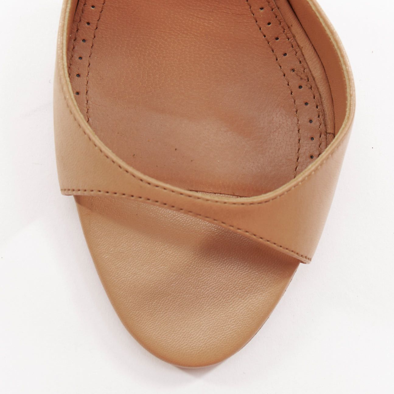Alaia ALAIA nude leather double ankle strap peep toe stiletto high heel sandals EU36.5 Size US 6.5 / IT 36.5 - 6 Thumbnail