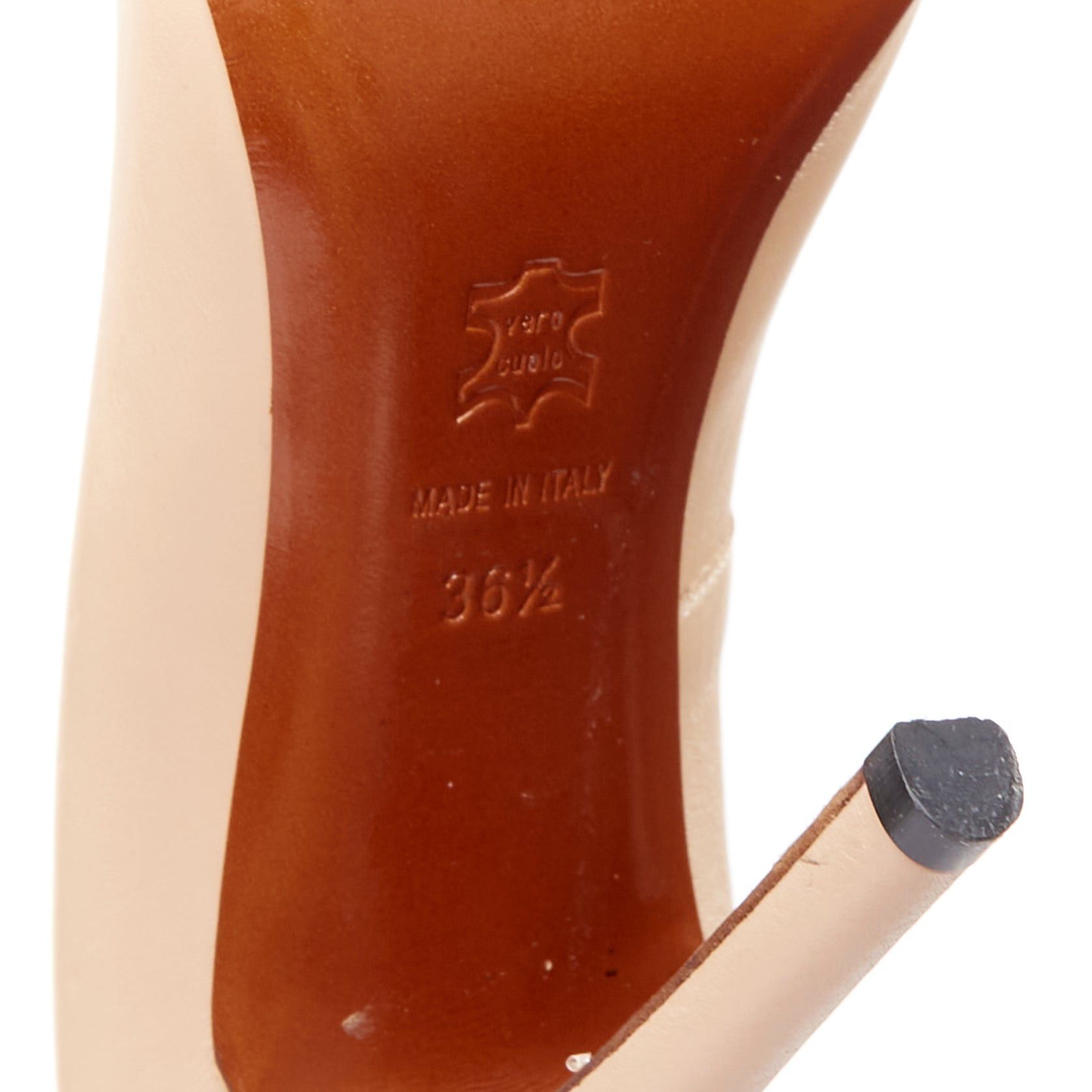 Lanvin LANVIN 2010 Runway nude leather gold chunky chain wooden platform pumps EU36.5 Size US 6.5 / IT 36.5 - 10 Thumbnail