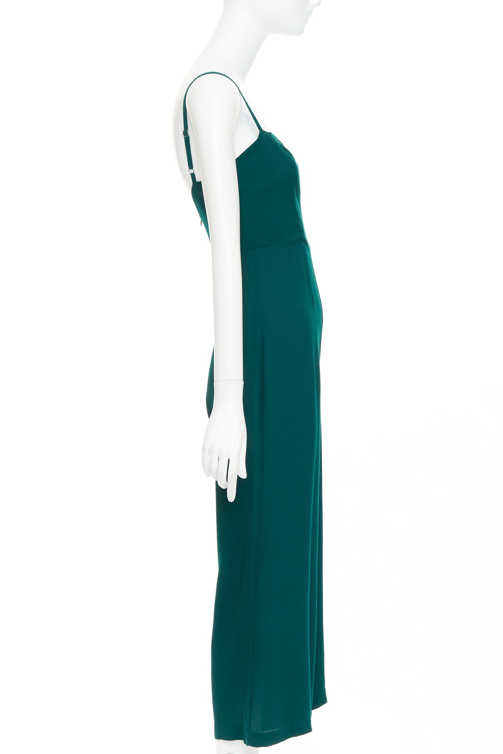 Reformation REFORMATION forest green viscose blend square neck cropped jumpsuit US0 XS Size 26" / US 2 / IT 38 - 4 Thumbnail