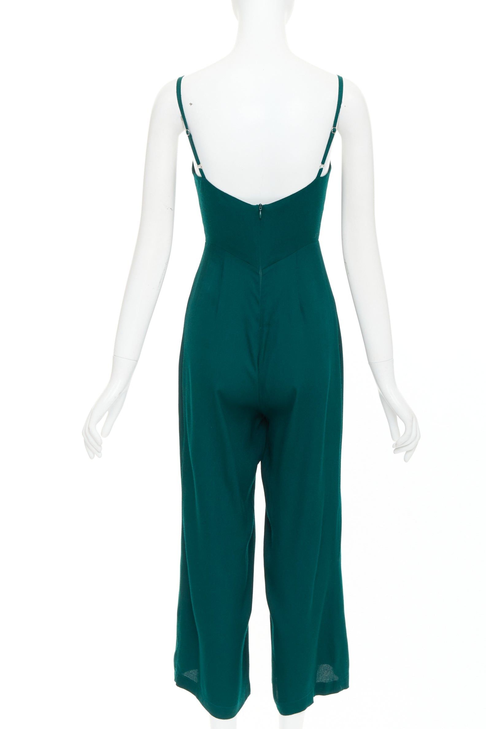 Reformation REFORMATION forest green viscose blend square neck cropped jumpsuit US0 XS Size 26" / US 2 / IT 38 - 5 Thumbnail