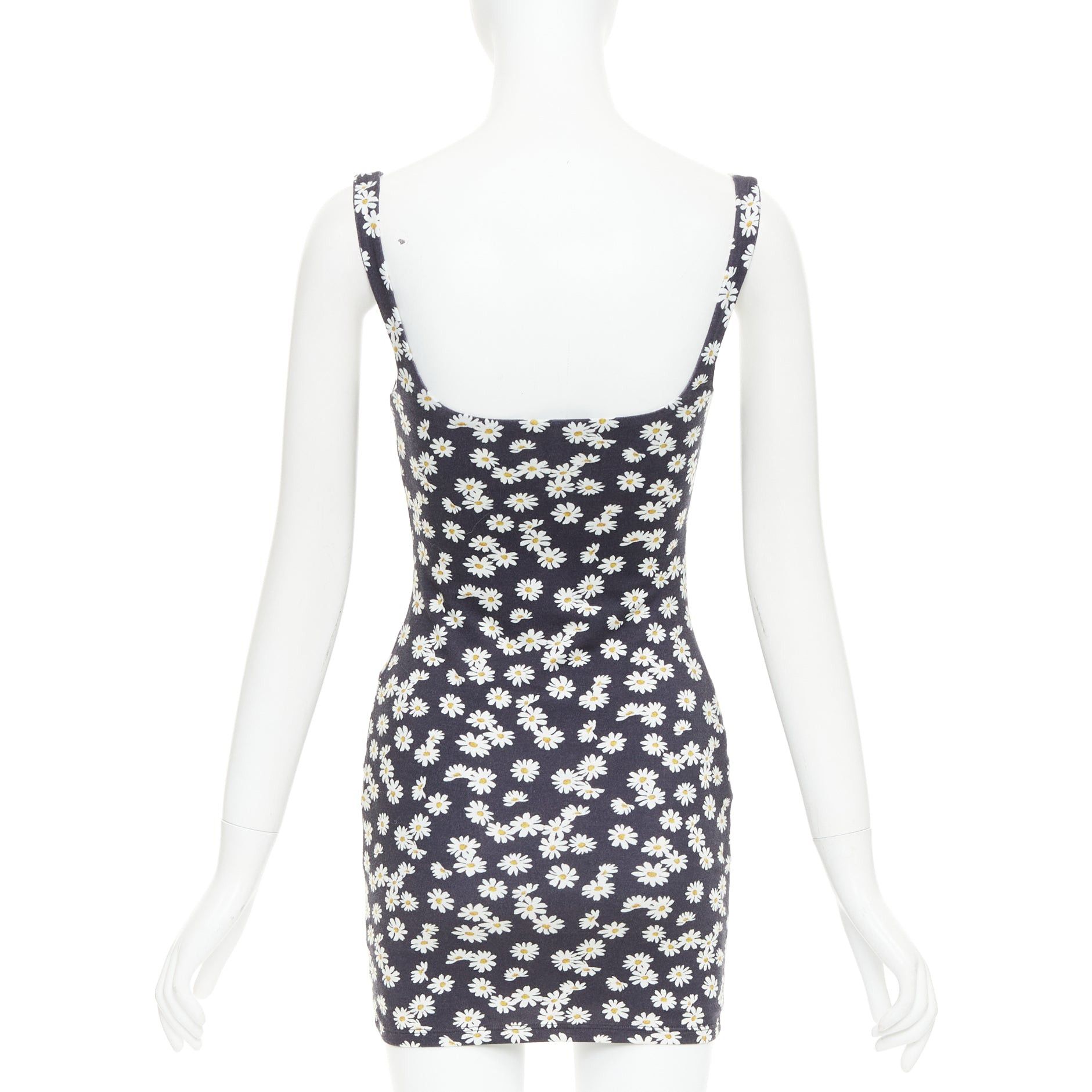 Reformation REFORMATION Becky black yellow tencel daisy print double layer mini dress XS Size S / US 4 / IT 40 - 5 Thumbnail