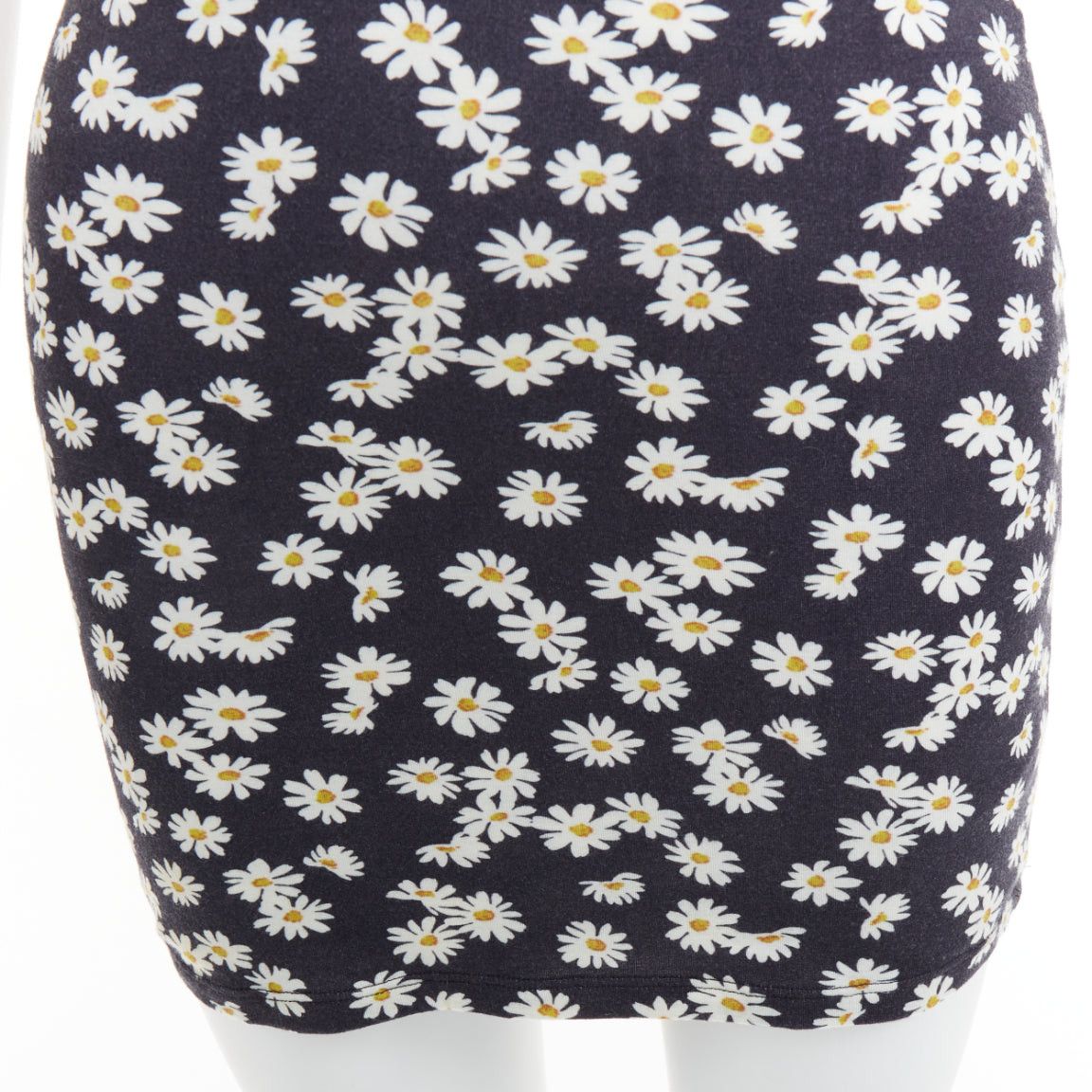 Reformation REFORMATION Becky black yellow tencel daisy print double layer mini dress XS Size S / US 4 / IT 40 - 7 Thumbnail