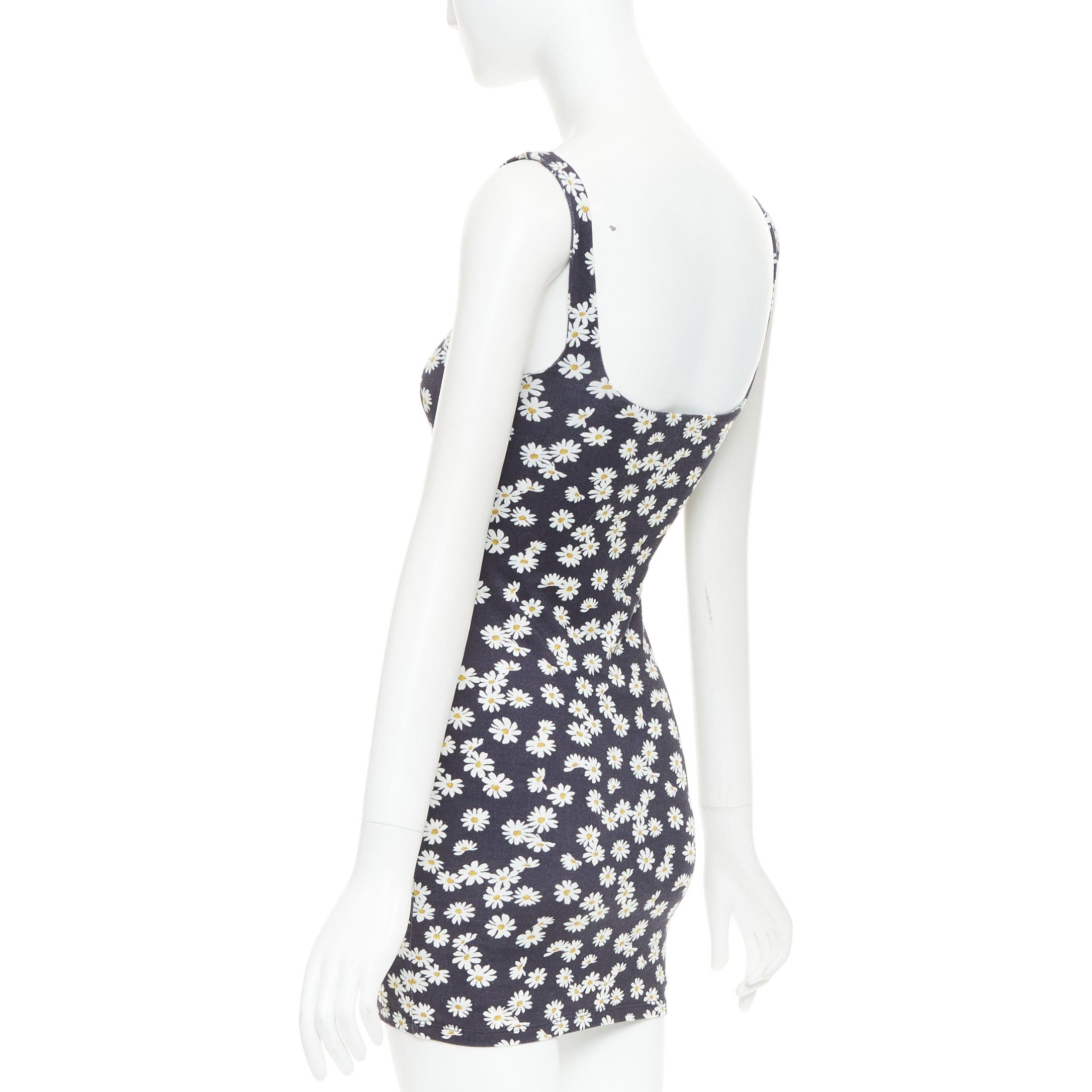 Reformation REFORMATION Becky black yellow tencel daisy print double layer mini dress XS Size S / US 4 / IT 40 - 6 Thumbnail