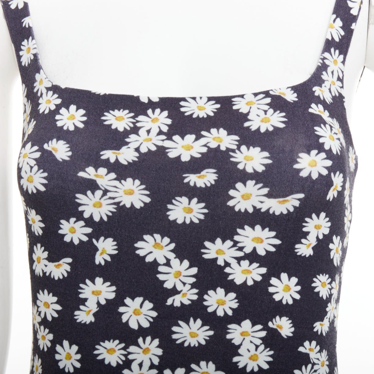 Reformation REFORMATION Becky black yellow tencel daisy print double layer mini dress XS Size S / US 4 / IT 40 - 2 Thumbnail