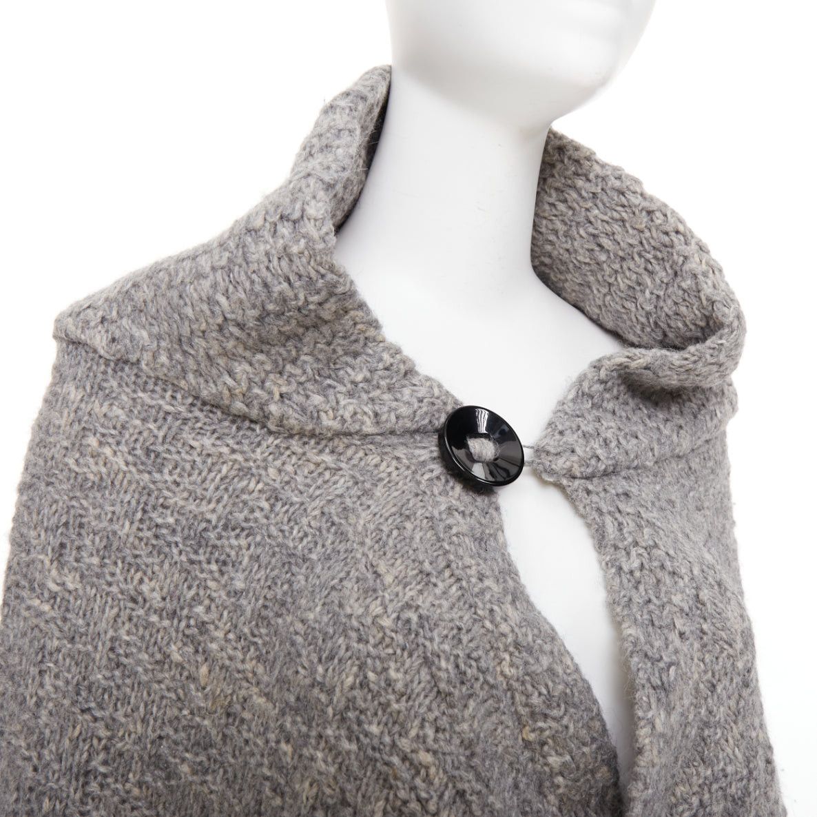 Stella McCartney STELLA MCCARTNEY 2009 grey alpaca flax blend chunky knit hooded cardigan IT36 XXS Size XS / US 0-2 / IT 36-38 - 7 Thumbnail