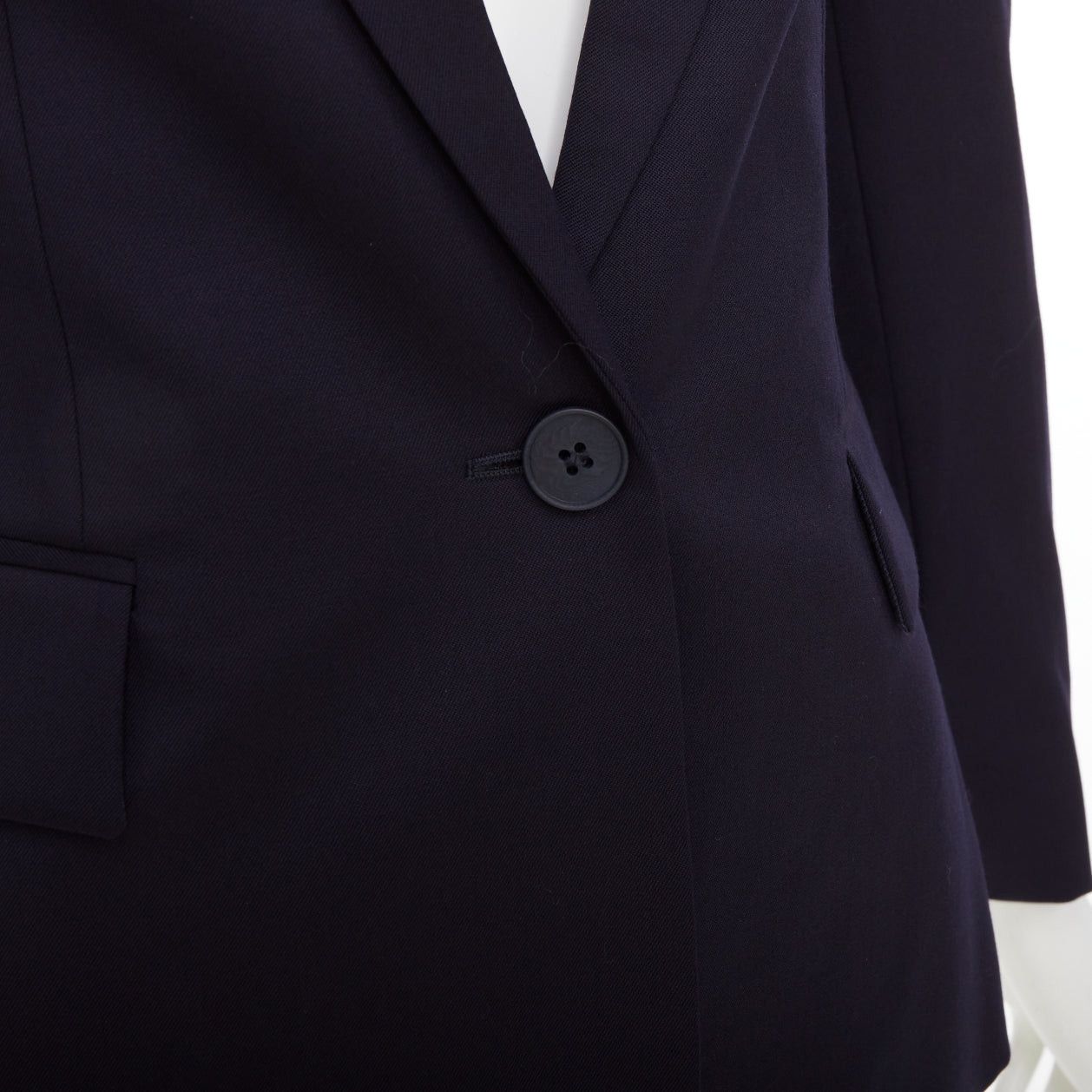 Stella McCartney STELLA MCCARTNEY navy wool flap pocket single breasted blazer IT34 XXS Size XXS / US 00 / IT 34 - 2 Thumbnail
