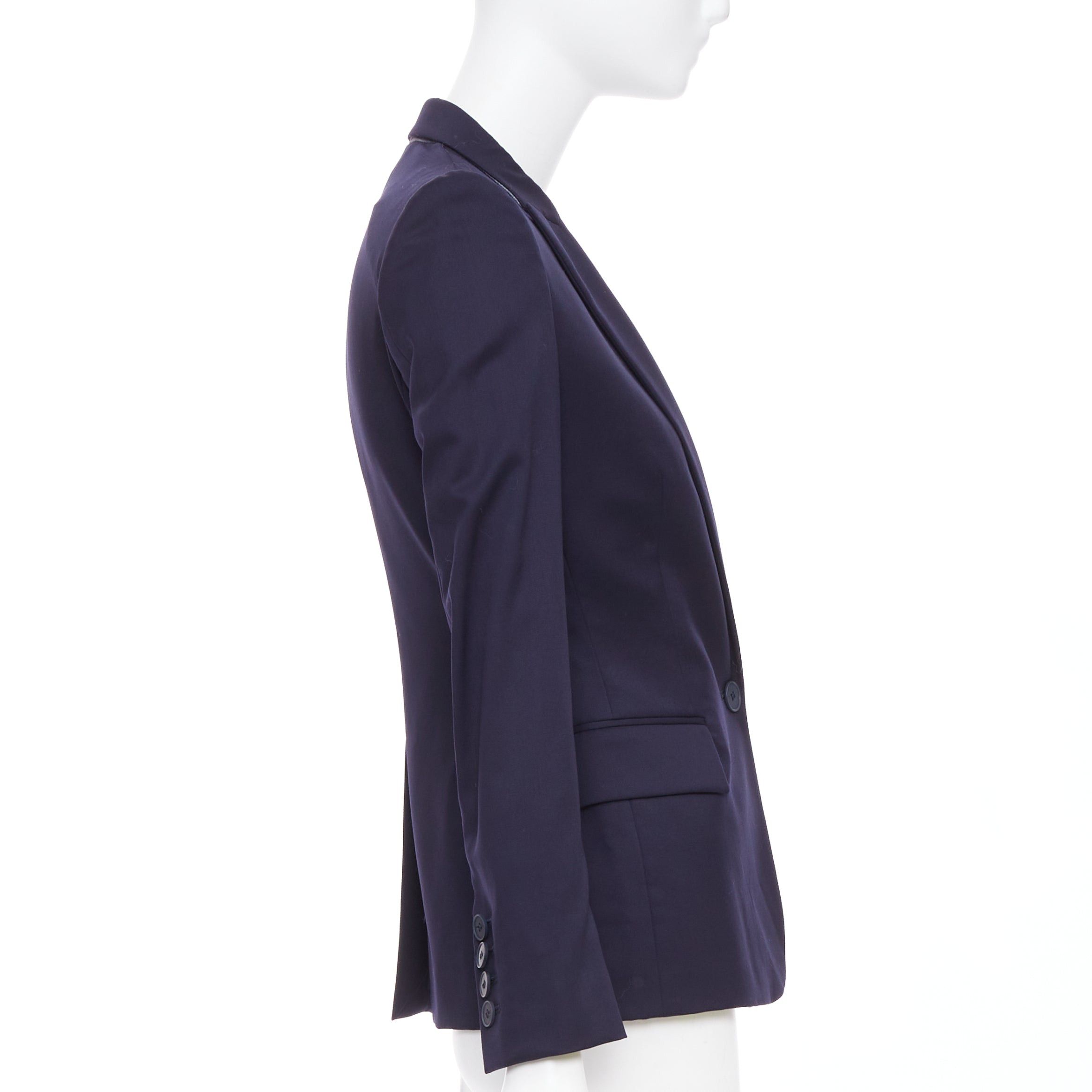 Stella McCartney STELLA MCCARTNEY navy wool flap pocket single breasted blazer IT34 XXS Size XXS / US 00 / IT 34 - 5 Thumbnail