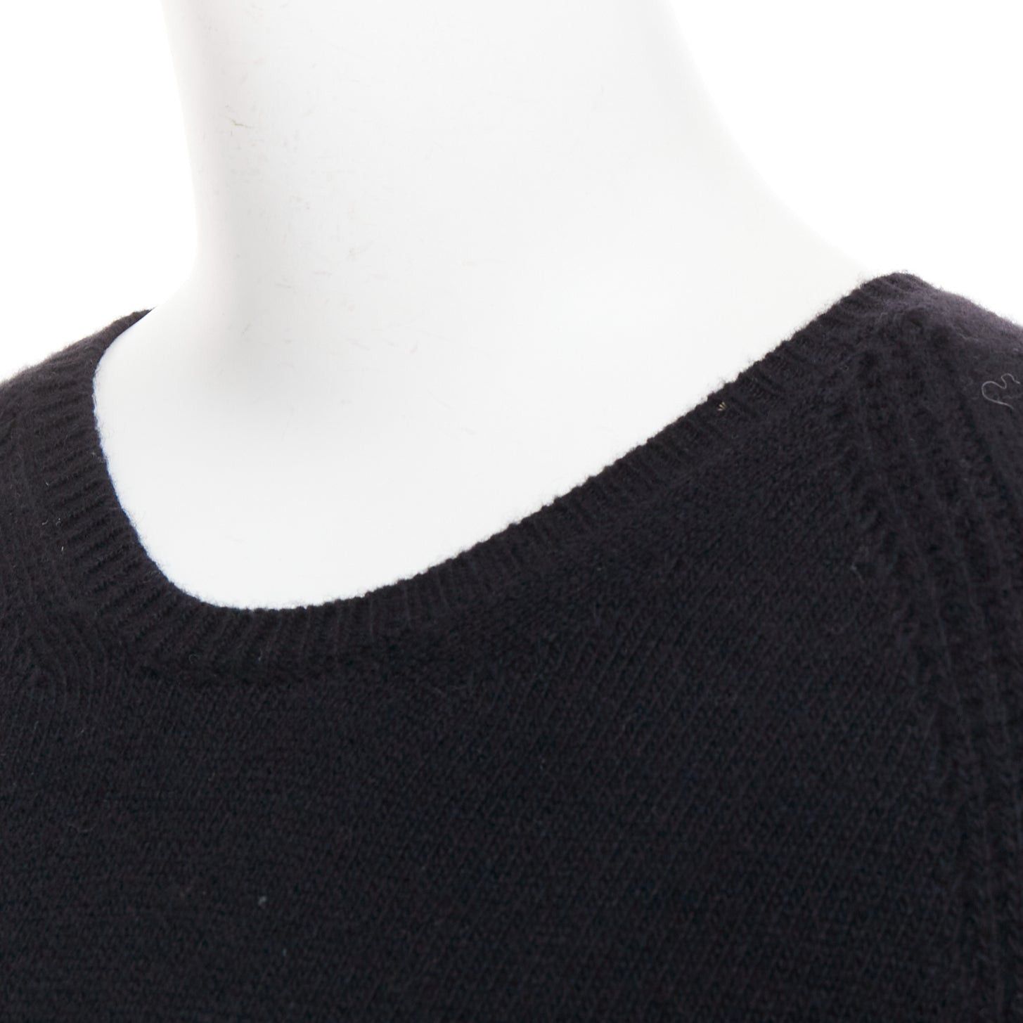 Stella McCartney STELLA MCCARTNEY black virgin wool cashmere raglan sweater IT34 XXS Size XXS / US 00 / IT 34 - 2 Thumbnail
