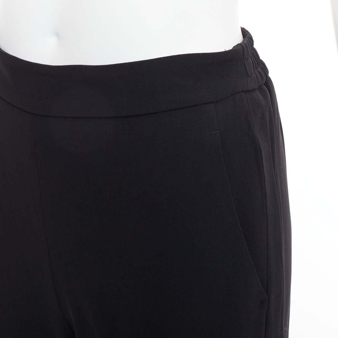 Stella McCartney STELLA MCCARTNEY black cotton rib trim ruched back jogger pants IT36 XXS Size 25" / US 0 / IT 36 - 7 Thumbnail