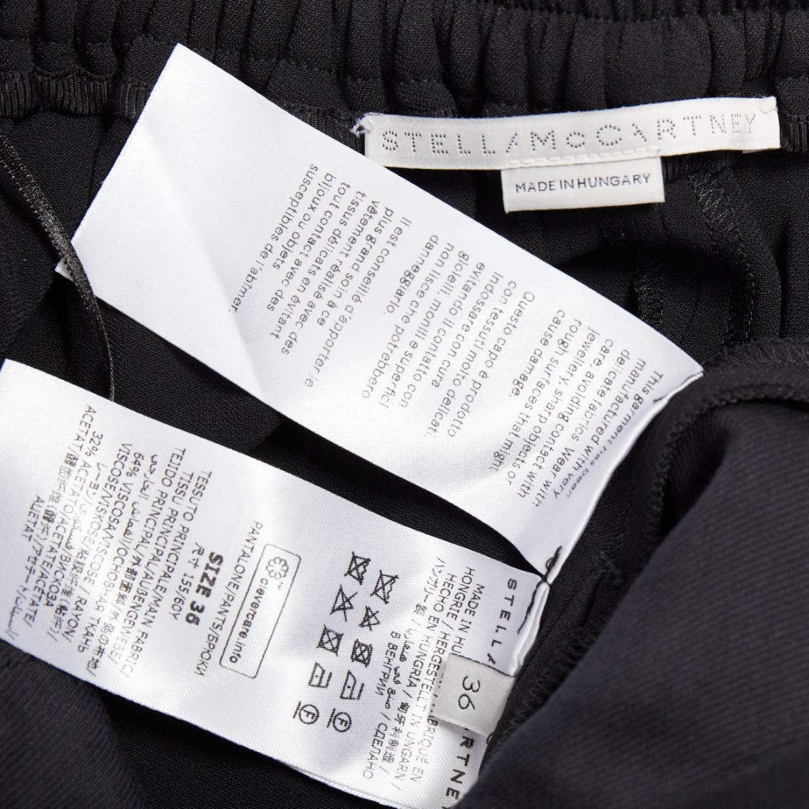 Stella McCartney STELLA MCCARTNEY black cotton rib trim ruched back jogger pants IT36 XXS Size 25" / US 0 / IT 36 - 8 Thumbnail