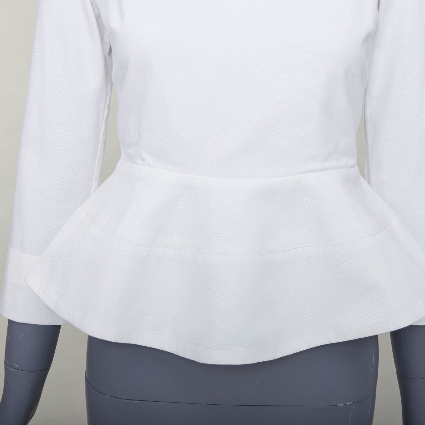 ELLERY ELLERY Manzoni off white cotton twill peplum scoop neck top US6 M Size S / US 4 / IT 40 - 2 Thumbnail