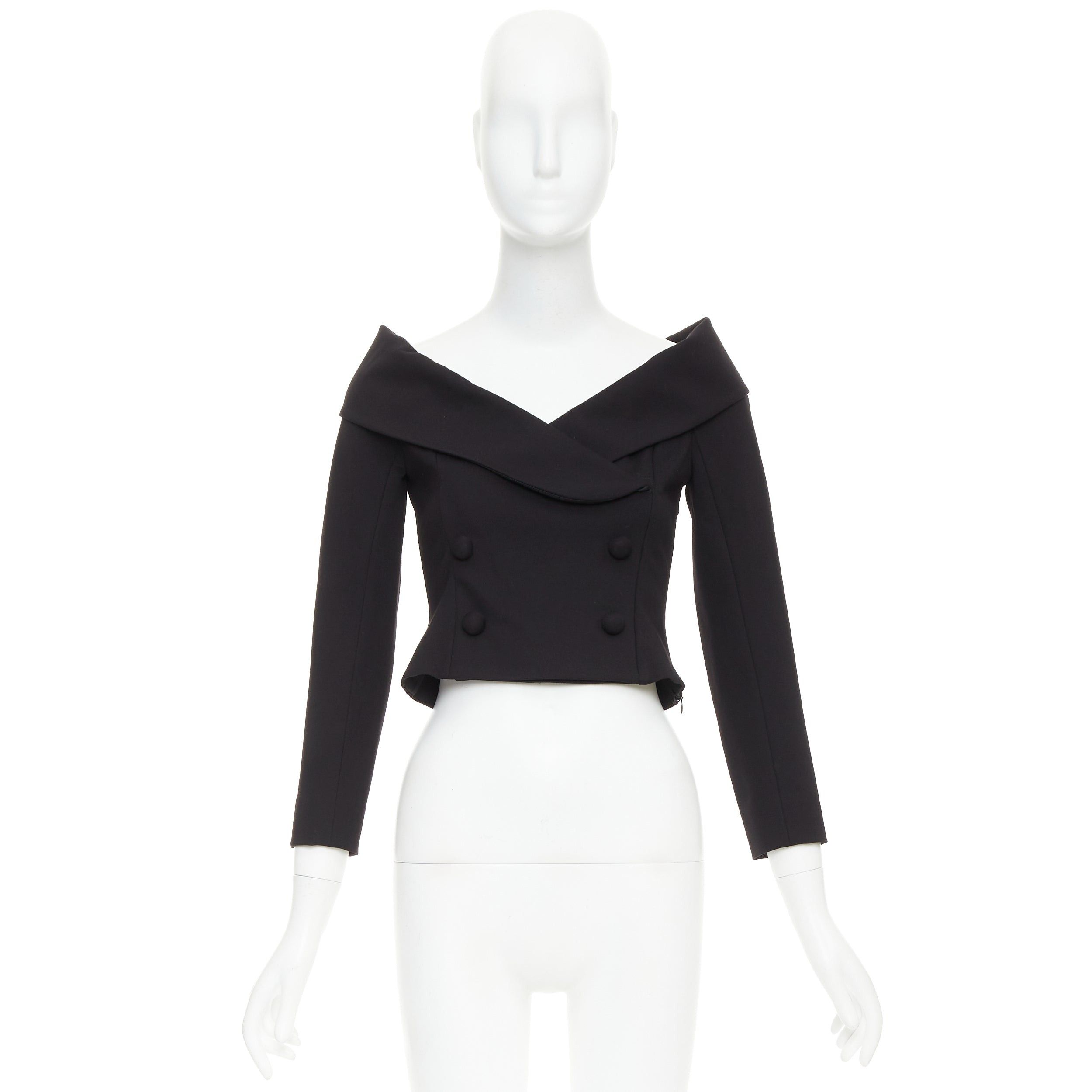 DOROTHEE SCHUMACHER DORATHEE SCHUMACHER Emotional Essense black crop off shoulder cropped top US1 XS Size S / US 4 / IT 40 - 9 Thumbnail