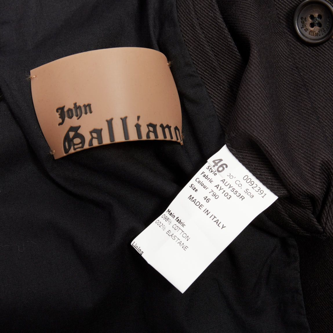 John Galliano JOHN GALLIANO black fringe embellished sleeve cotton double breasted jacket FR46 S Size US S / EU 44-46 / 1 - 9 Thumbnail