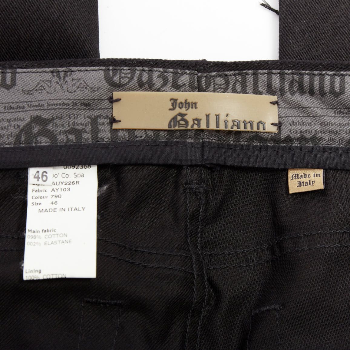 John Galliano JOHN GALLIANO black cotton floral fringe embellished bootcut jeans FR46 S Size US 28 / EU 44 - 9 Thumbnail