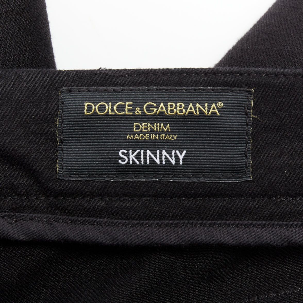 Dolce & Gabbana DOLCE GABBANA DENIM Skinny black heart logo embroidered cropped jeans Size US 30 / EU 46 - 8 Thumbnail