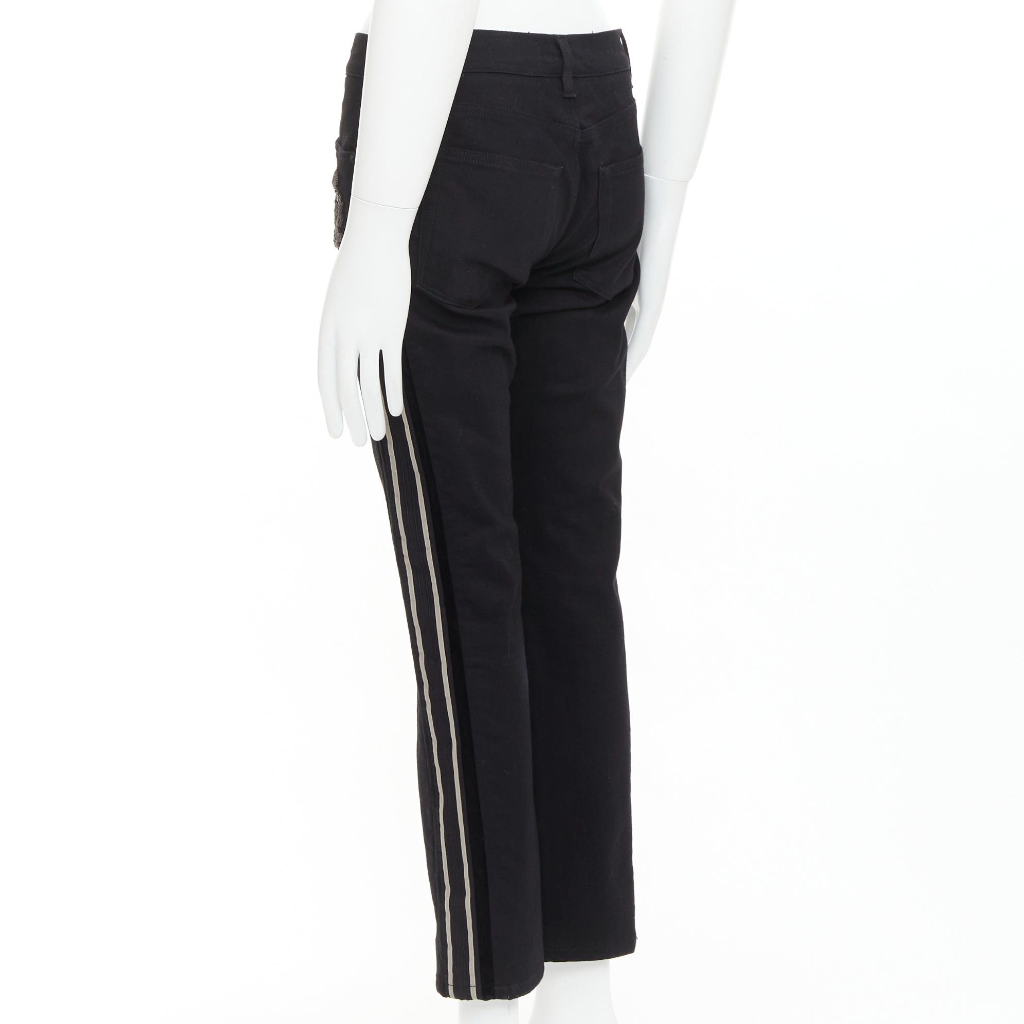 Dolce & Gabbana DOLCE GABBANA DENIM Skinny black heart logo embroidered cropped jeans Size US 30 / EU 46 - 6 Thumbnail