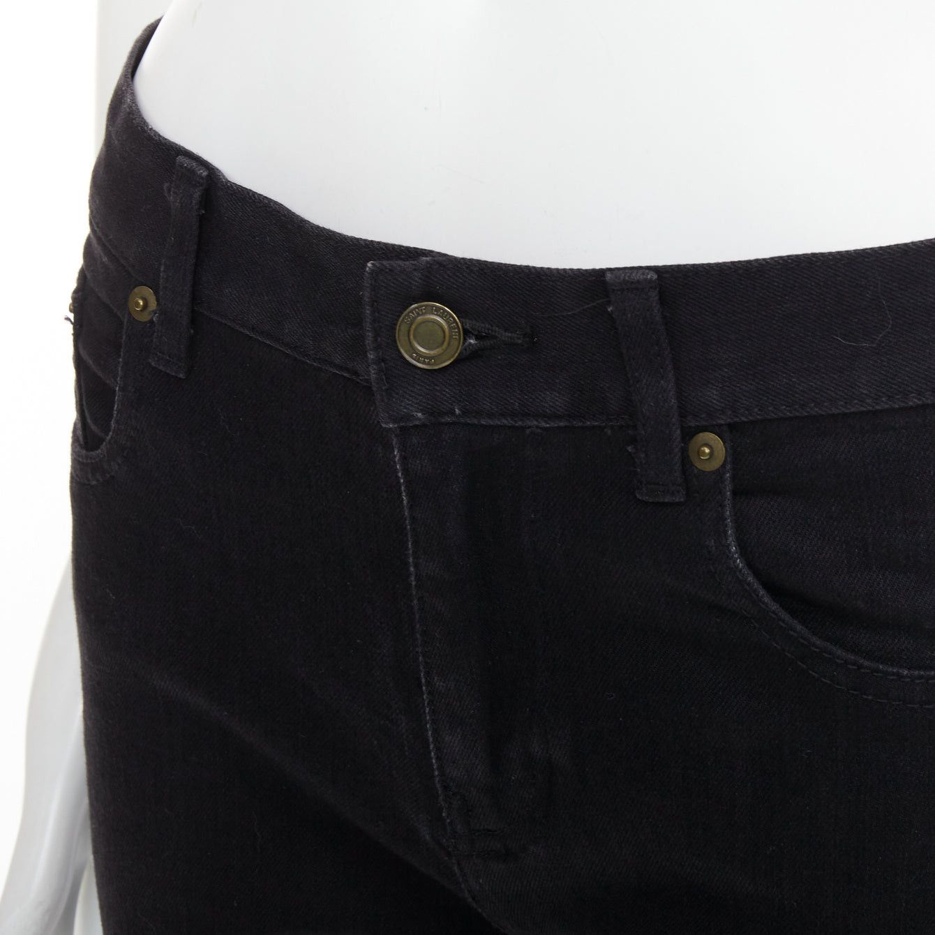 Saint Laurent Paris SAINT LAURENT 2013 D02 M/SK-LW black cropped jeans 30" Size US 30 / EU 46 - 7 Thumbnail
