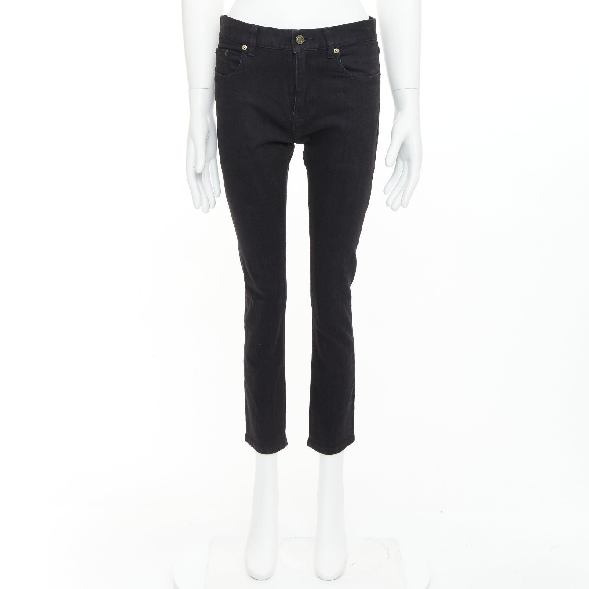 Saint Laurent Paris SAINT LAURENT 2013 D02 M/SK-LW black cropped jeans 30" Size US 30 / EU 46 - 9 Thumbnail