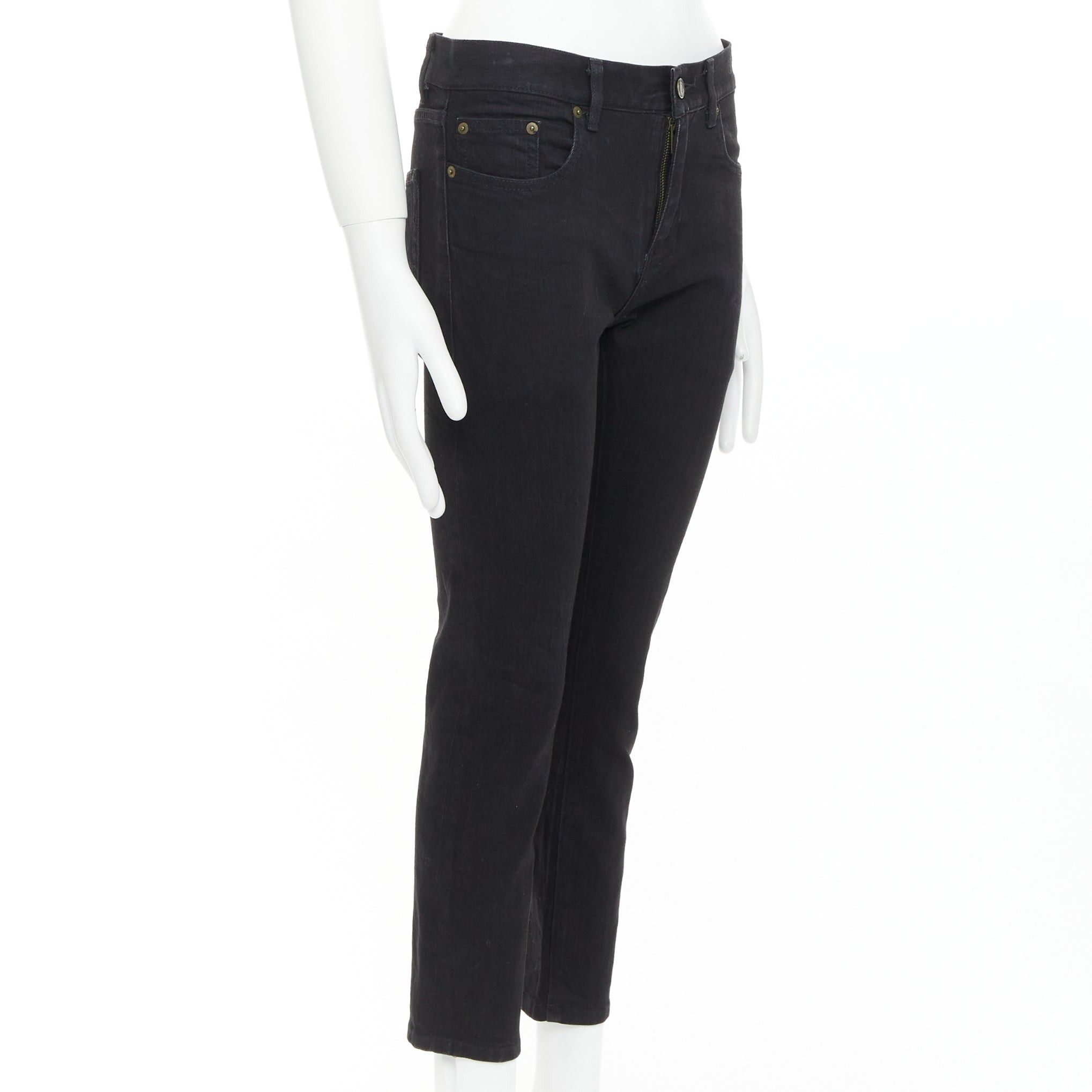 Saint Laurent Paris SAINT LAURENT 2013 D02 M/SK-LW black cropped jeans 30" Size US 30 / EU 46 - 2 Thumbnail