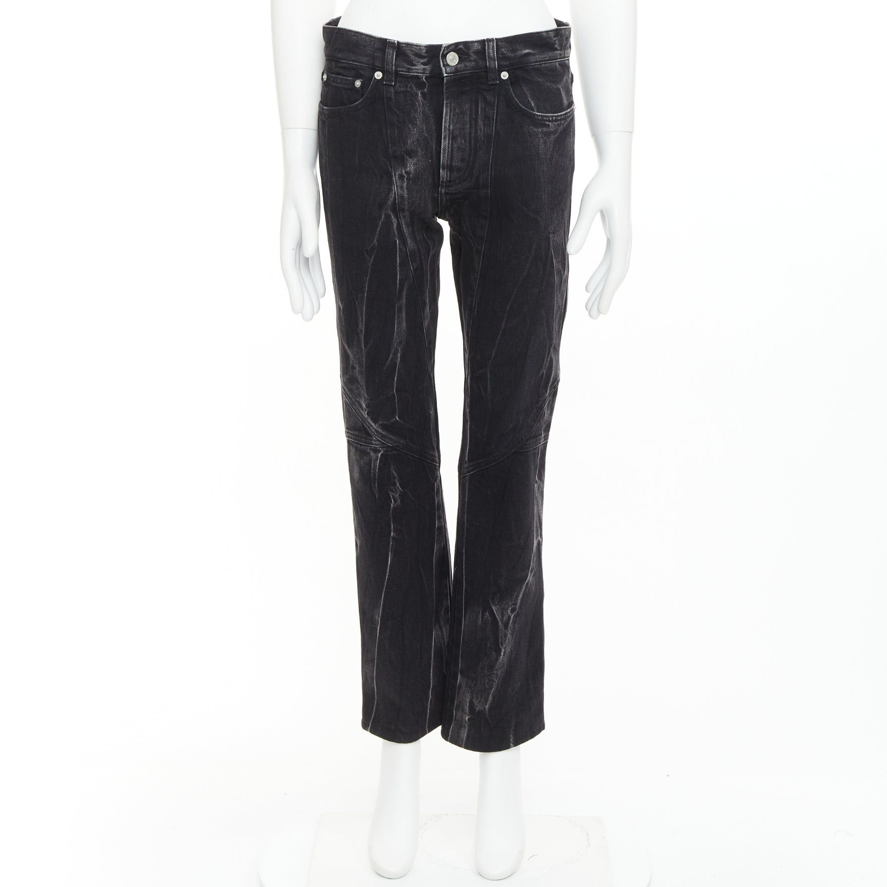 Givenchy GIVENCHY grey acid washed cotton lightning topstitch panelled jeans 29" Size US 29 - 9 Thumbnail