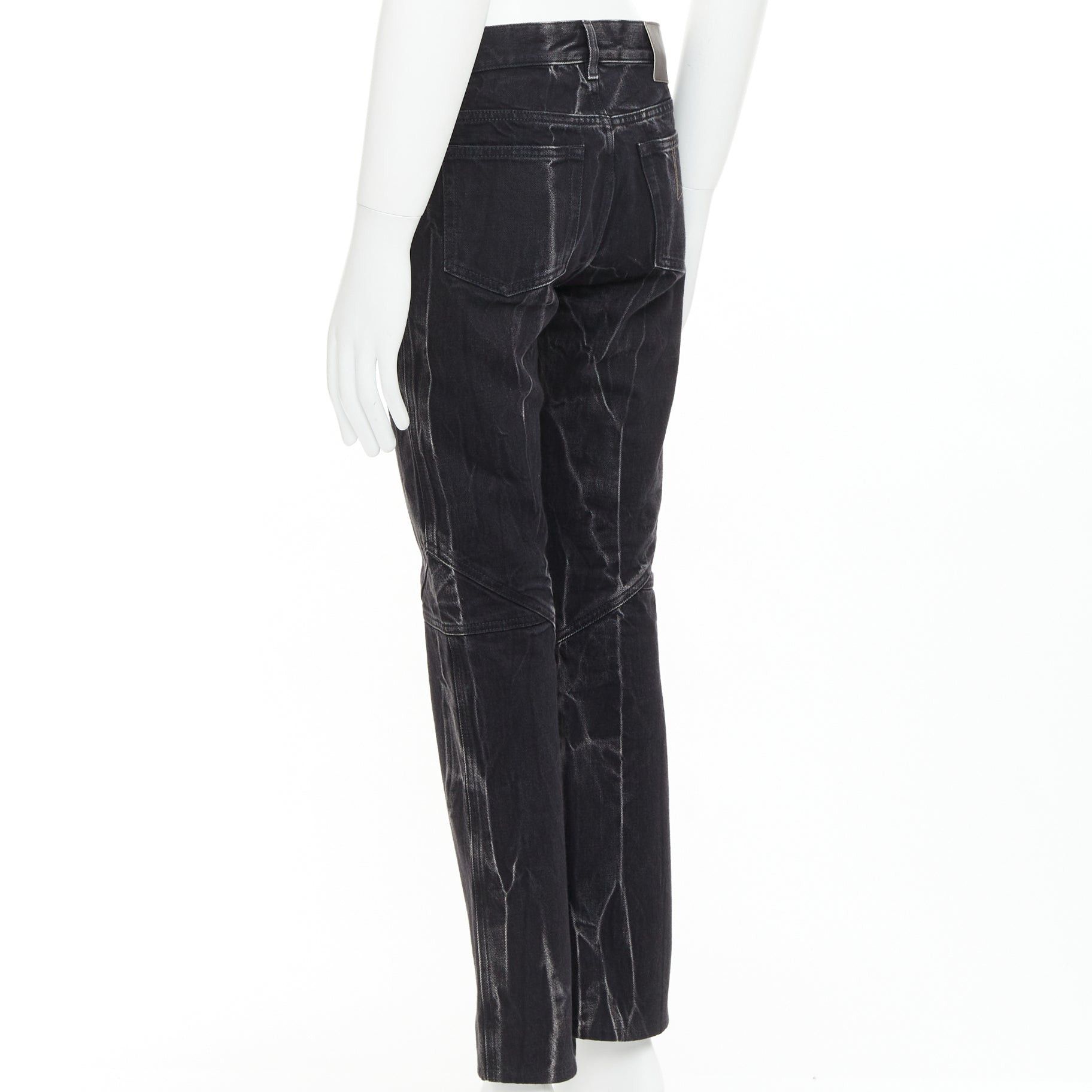 Givenchy GIVENCHY grey acid washed cotton lightning topstitch panelled jeans 29" Size US 29 - 6 Thumbnail